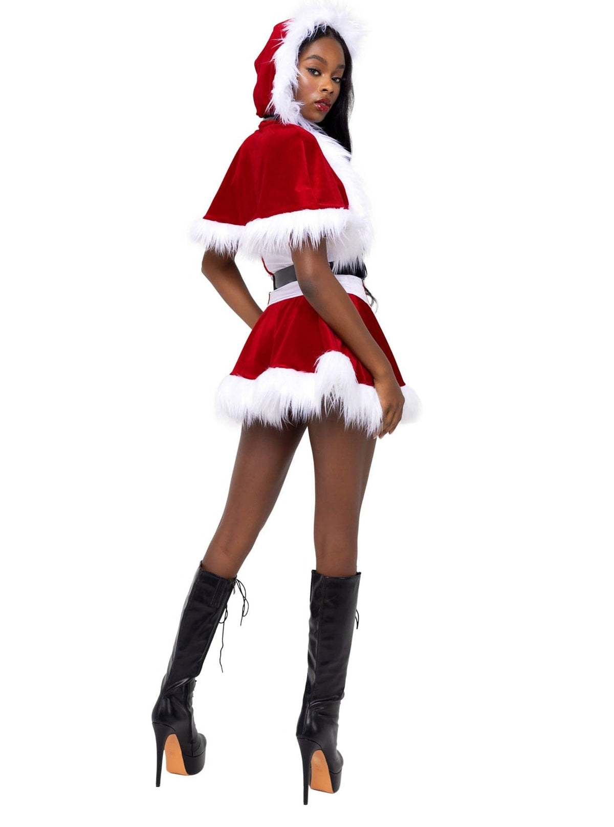 Roma 4 Pc Northpole Vixen Corset with Cutout Underboob &amp; Skirt Christmas Costume 2023 Sexy Women&#39;s Santa&#39;s Elf Green Red Christmas Corset Skirt  Apparel &amp; Accessories &gt; Costumes &amp; Accessories