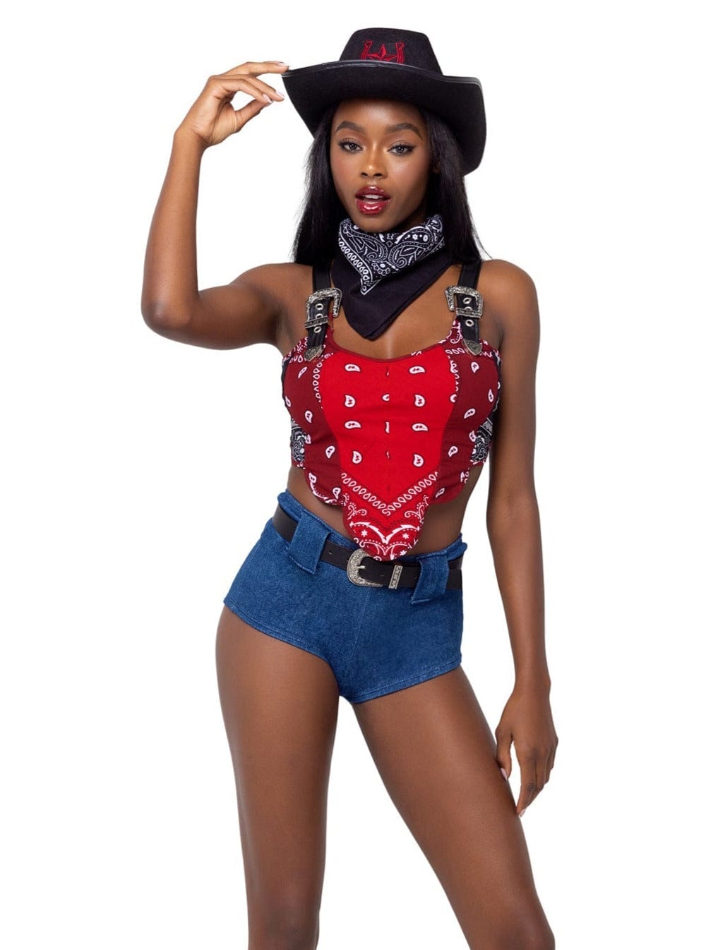 Sexy 4 Pc Western Cowgirl Cosplay Costume Set Sexy 4 Pc Western Cowgirl Cosplay Costume Set
