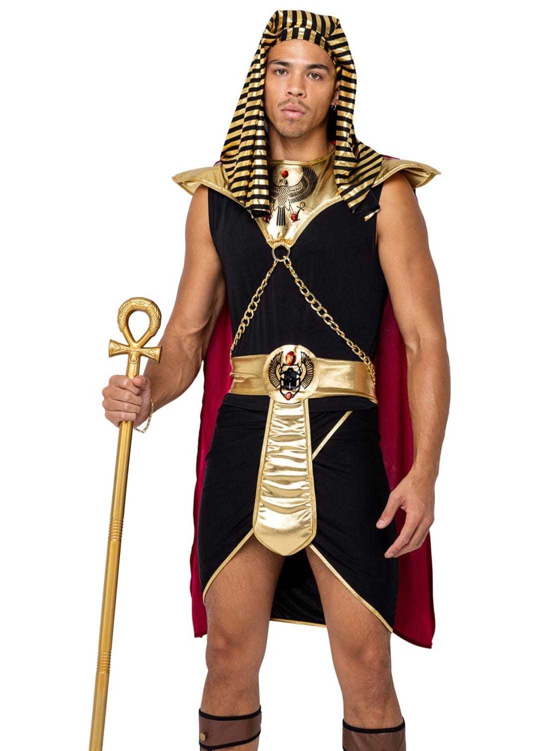 Roma 5 Pc Mighty Pharaoh Halloween Cosplay Costume 2023 Sexy 3 Pc Mens Prisoner of Desire Halloween Cosplay Costume Apparel & Accessories > Costumes & Accessories