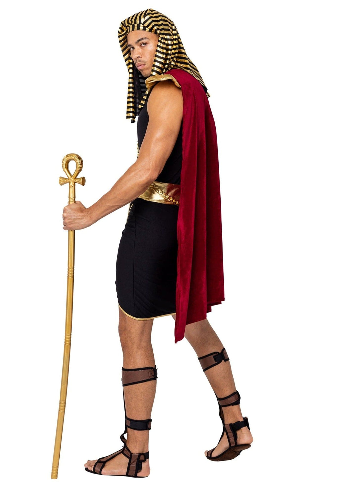 Roma 5 Pc Mighty Pharaoh Halloween Cosplay Costume 2023 Sexy 3 Pc Mens Prisoner of Desire Halloween Cosplay Costume Apparel &amp; Accessories &gt; Costumes &amp; Accessories