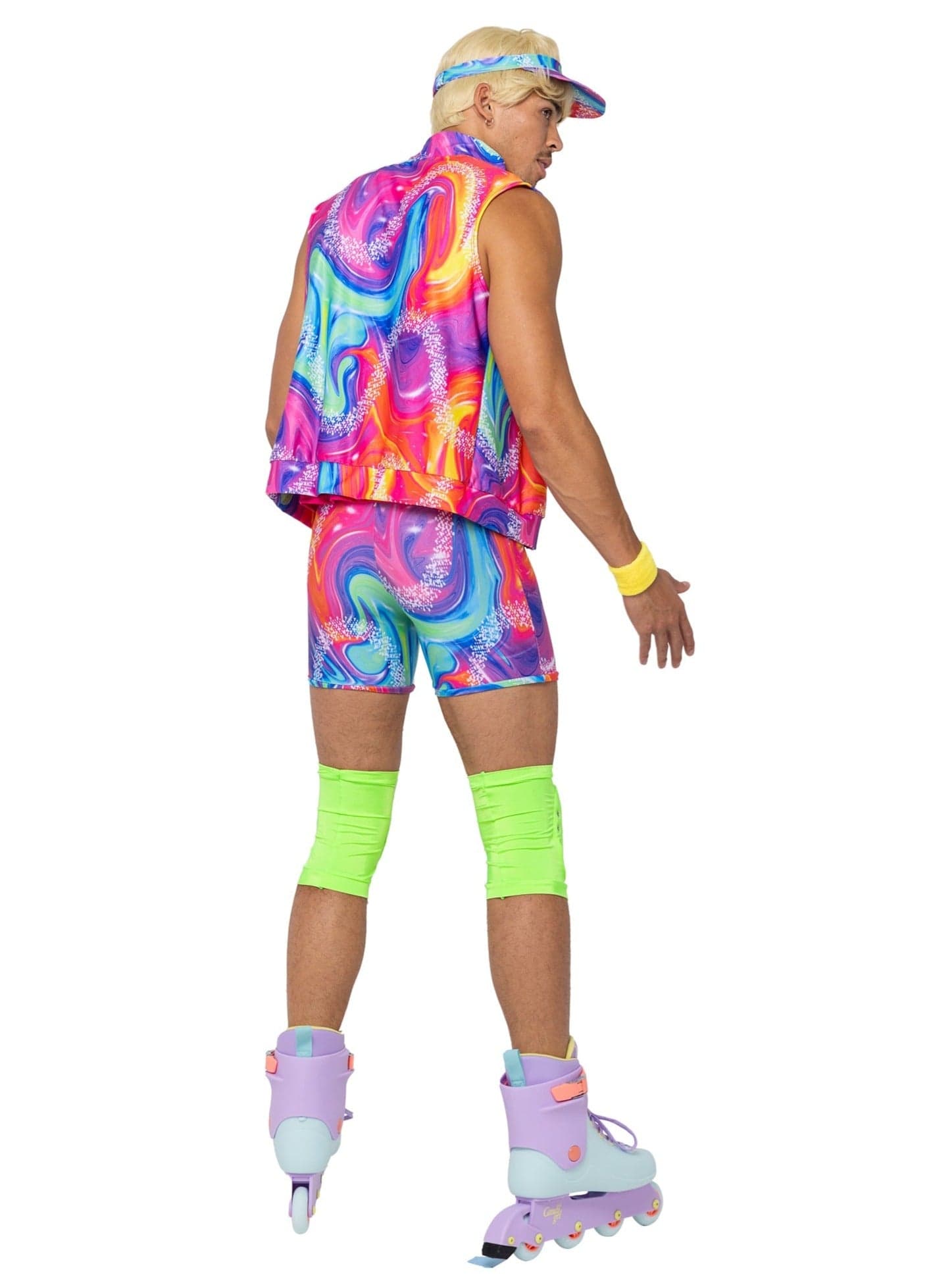 Roma Small / Print 6 Pc Men's Retro Rollerblade Stud Halloween Cosplay Costume 6189-PGM-S 2023 Sexy Men's 3 Pc Football Touchdown Hunk Halloween Costume Apparel & Accessories > Costumes & Accessories