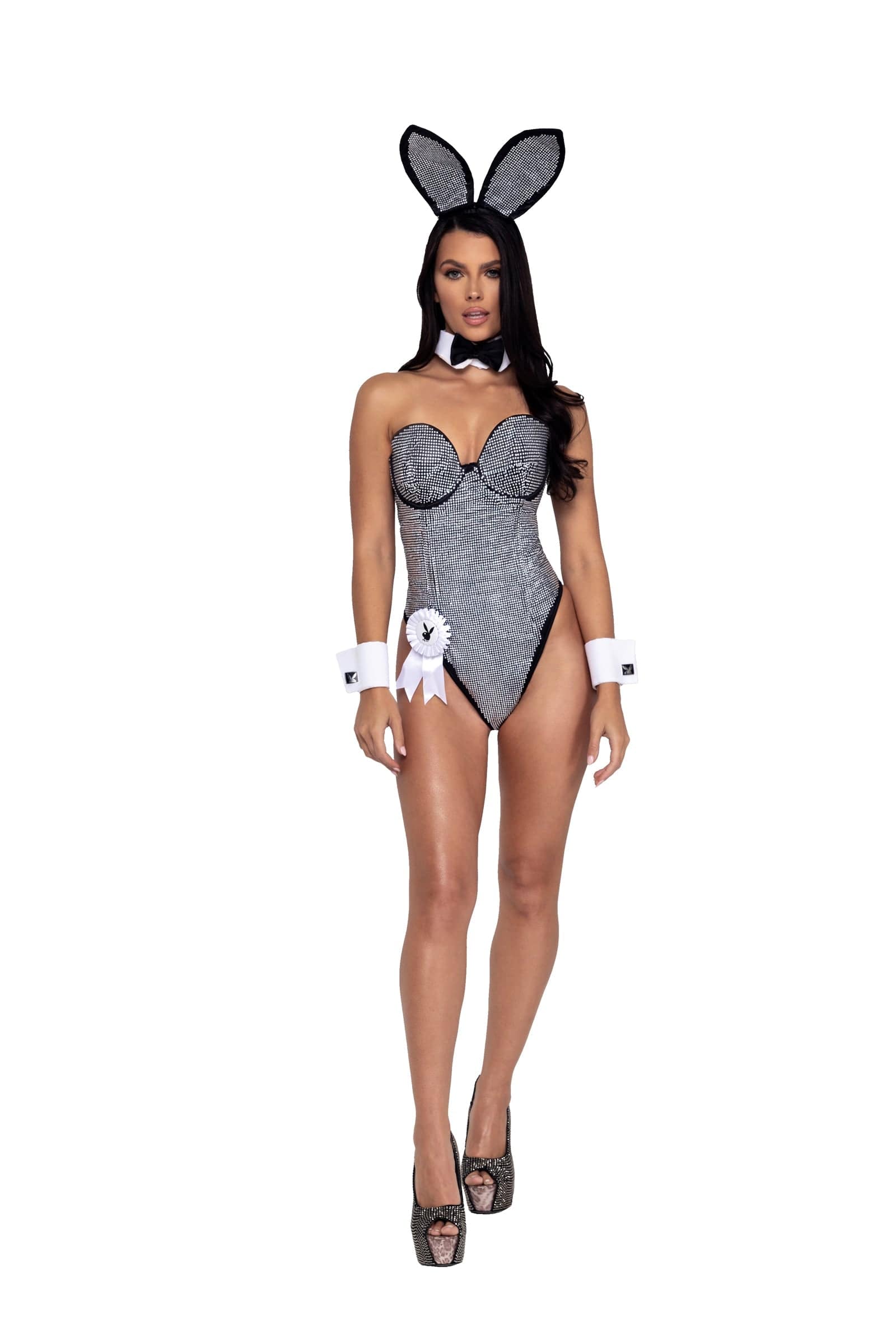 Roma 8pc Playboy Rhinestone Bunny Cosplay Costume 2023 3pc After Hours Playboy Cosplay Roma Costume PB149 Apparel & Accessories > Costumes & Accessories