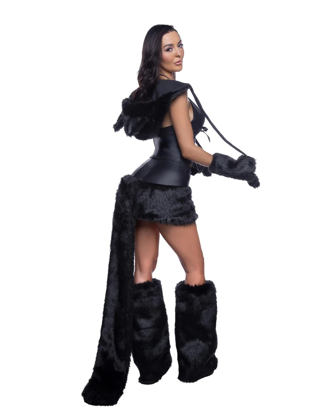 Roma Black Nocturnal Kitten Leather Fur Halloween Cosplay Costume Black Nocturnal Kitten Leather Fur Halloween Cosplay Costume Apparel & Accessories > Costumes & Accessories