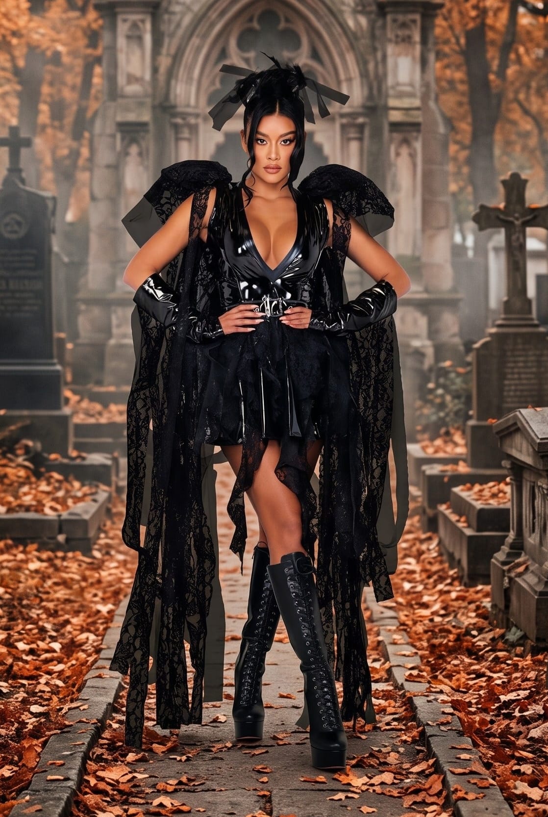 Roma Black / Small Sexy 4pc Angel of Darkness Halloween Cosplay Costume 5078-Blk-S Sexy Angel of Darkness Halloween Cosplay Costume Apparel & Accessories > Costumes & Accessories