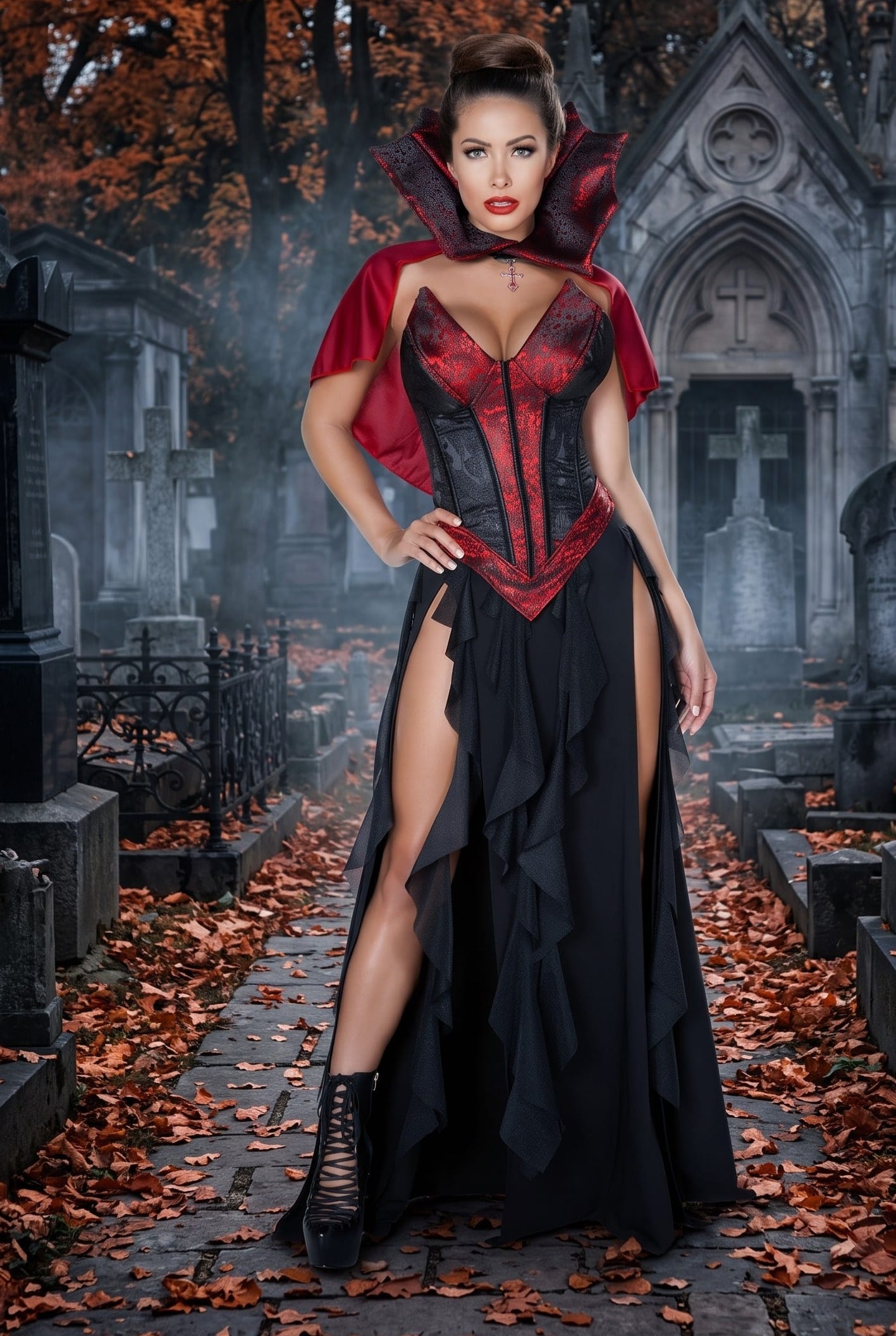 Roma Black / Small 3pc Blood Lusting Vampire 4864-AS-S 3pc Blood Lusting Vampire Apparel & Accessories > Costumes & Accessories > Costumes