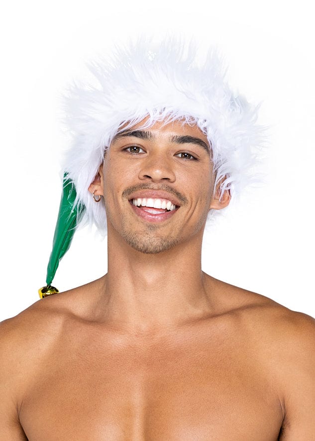 Roma Green / One Size Green Vinyl w/ White Faux Fur Christmas Holiday Hat LI578-Green/Wht-O/S Apparel & Accessories > Costumes & Accessories > Costumes