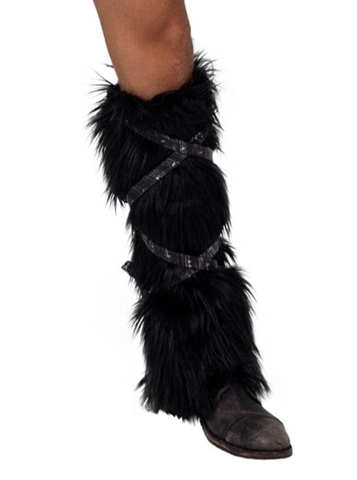 Roma One Size / Black Pair of Black Faux Fur Lg Warmers Costume Accessories 6219-Blk/Grey-O/S 2023 Pair of Warrior Arm Cuffs Halloween Costume Accessories Apparel & Accessories > Costumes & Accessories > Costumes