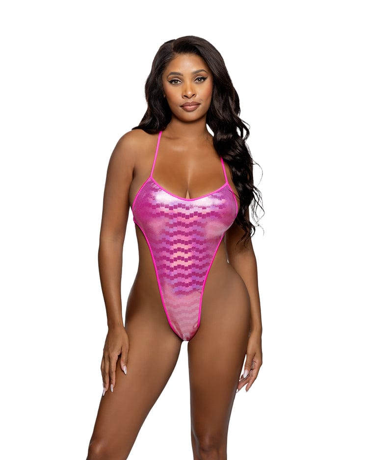 Roma Pink / One Size Black Iridescent Shimmer String Extreme High Leg Thong Bodysuit Festival Ravewear 6754-HP-O/S Black Iridescent Extreme Thong Bodysuit Festival Ravewear Apparel & Accessories > Costumes & Accessories > Costumes