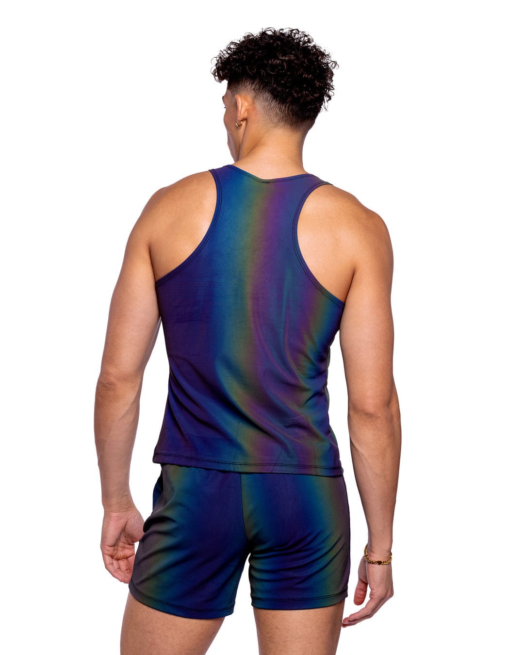 Roma Sexy Men&#39;s Rainbow Reflective Shorts w/ Zipper Pockets 2024 Sexy Men&#39;s Printed Shimmer Camouflage Briefs Rave Wear Apparel &amp; Accessories &gt; Costumes &amp; Accessories &gt; Costumes