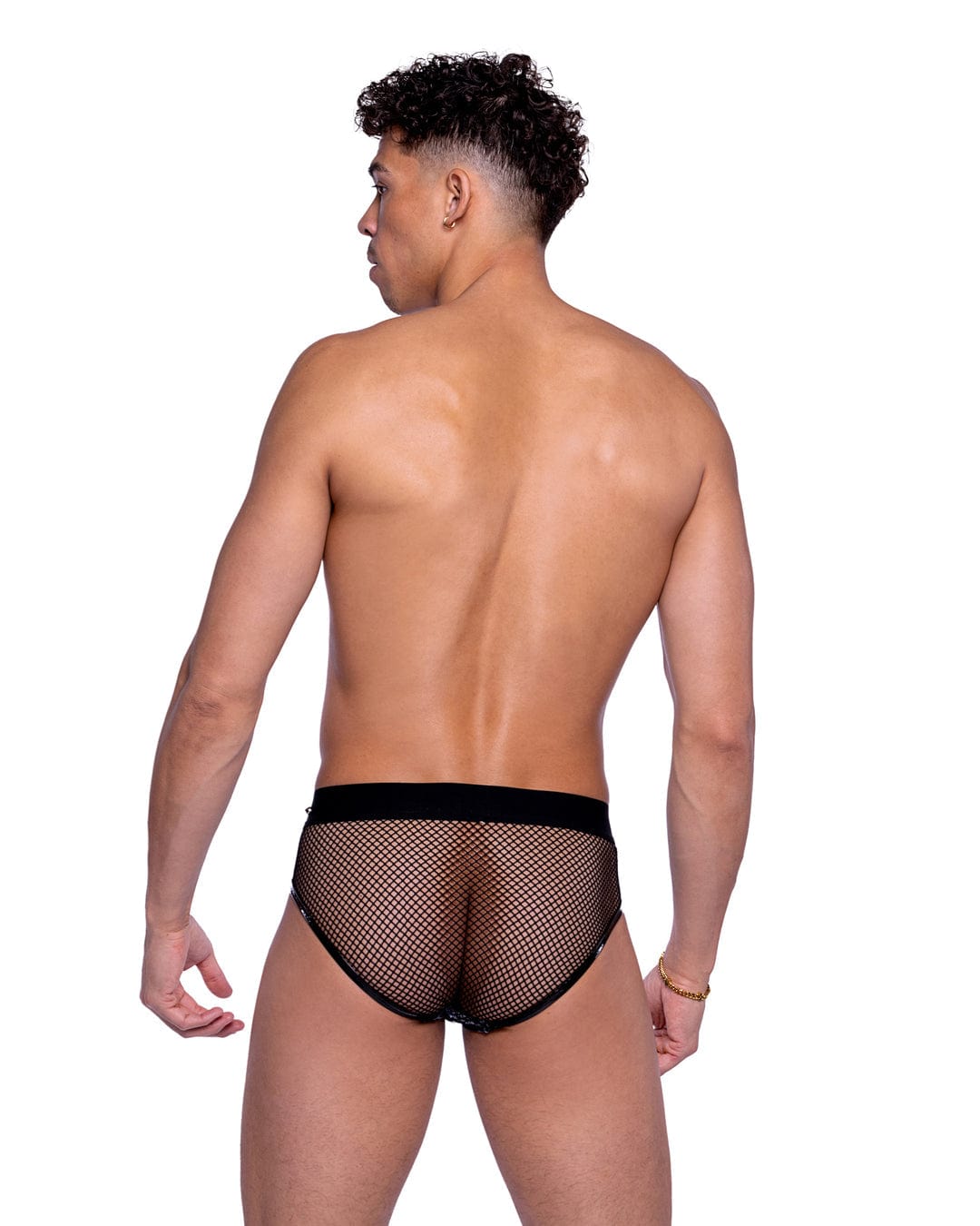 Roma Black/Grey / S Sexy Men's Shimmer Camouflauge & Fishnet Zip-up Briefs 6528-Blk/Grey-S 2024 Sexy Men's Rainbow Reflective Cropped Top Rave Wear Apparel & Accessories > Costumes & Accessories > Costumes