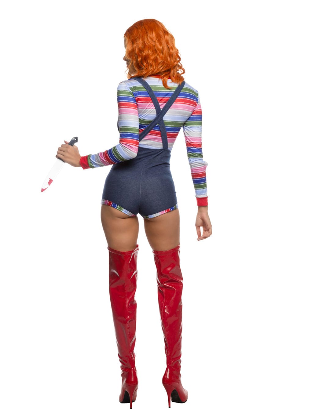 Roma Deadly Playdate Cutout  Long-sleeve Top & Denim Romper Halloween Cosplay Costume Deadly Playdate Long-sleeve Top & Romper Cosplay Costume Apparel & Accessories > Costumes & Accessories