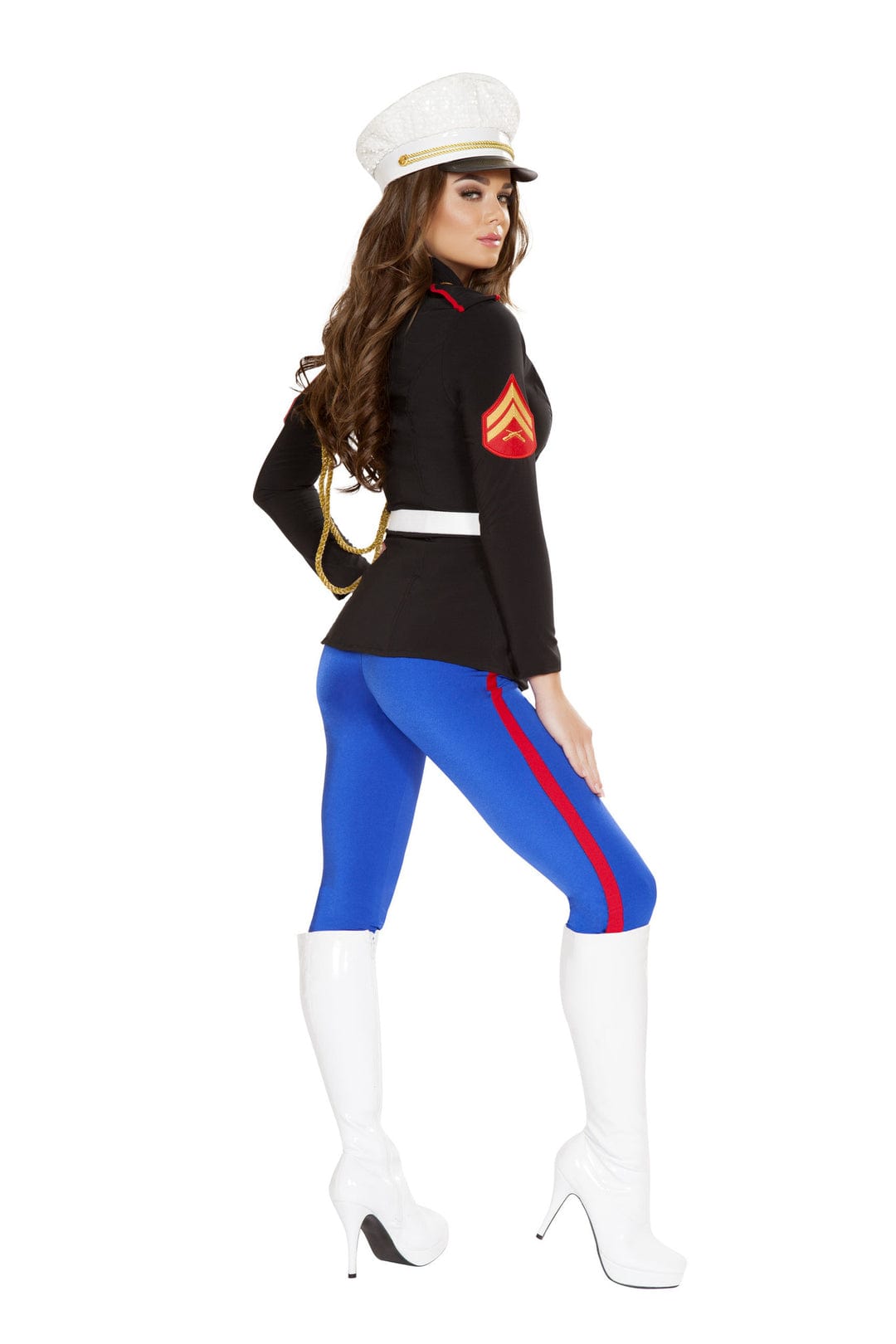 Roma Marine Corporal Button up Jacket w/ Braded Aiguillette, Patch, Pants &amp; Belt Cosplay Costume Multi Colored Marine Corporal Women&#39;s Halloween Cosplay Costume Apparel &amp; Accessories &gt; Costumes &amp; Accessories