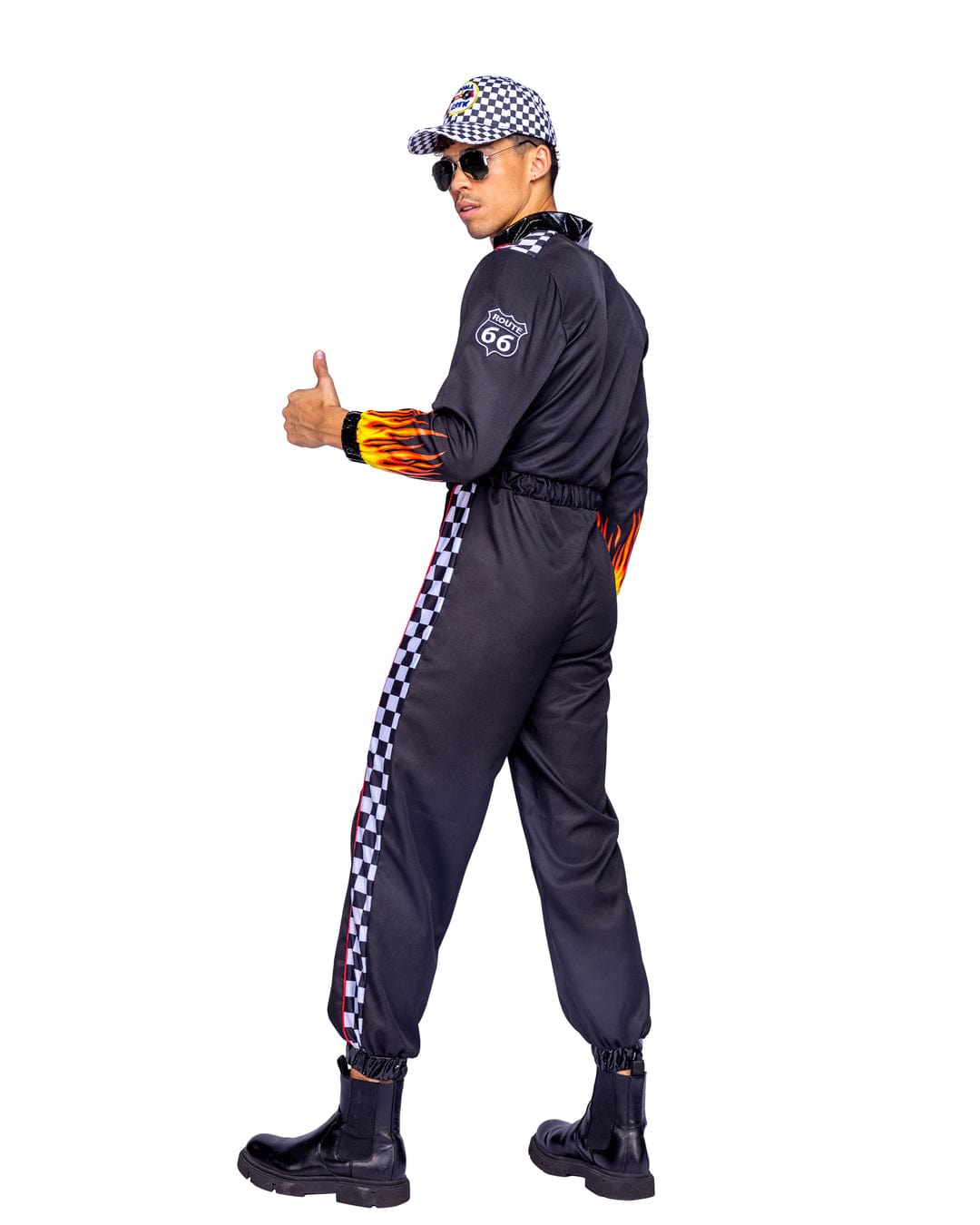 Roma Men&#39;s Black Hunky Race Car Driver Jumpsuit Halloween Cosplay Costume 2024 Black Men&#39;s Hunky Race Car Driver Halloween Cosplay Costume Apparel &amp; Accessories &gt; Costumes &amp; Accessories