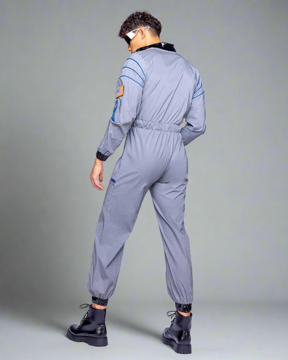 Roma Men&#39;s Silver Astronaut Hunk Jumpsuit Halloween Cosplay Costume 2024 Sexy Men&#39;s Silver Astronaut Hunk Cosplay Costume Apparel &amp; Accessories &gt; Costumes &amp; Accessories