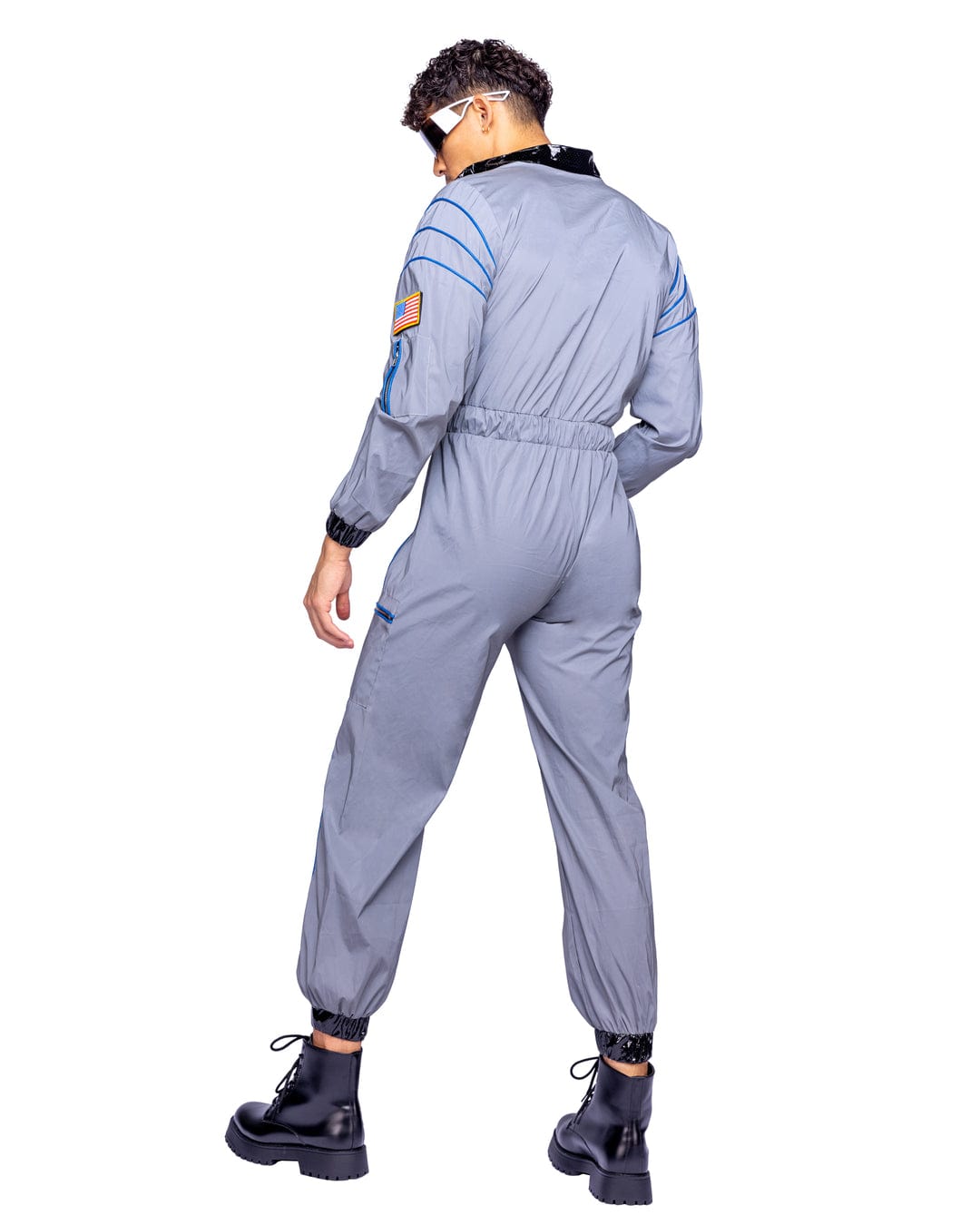 Roma Men&#39;s Silver Space Astronaut Hunk Jumpsuit Halloween Cosplay Costume 2024 Sexy Men&#39;s Silver Nasa Space Astronaut Hunk Cosplay Costume Apparel &amp; Accessories &gt; Costumes &amp; Accessories