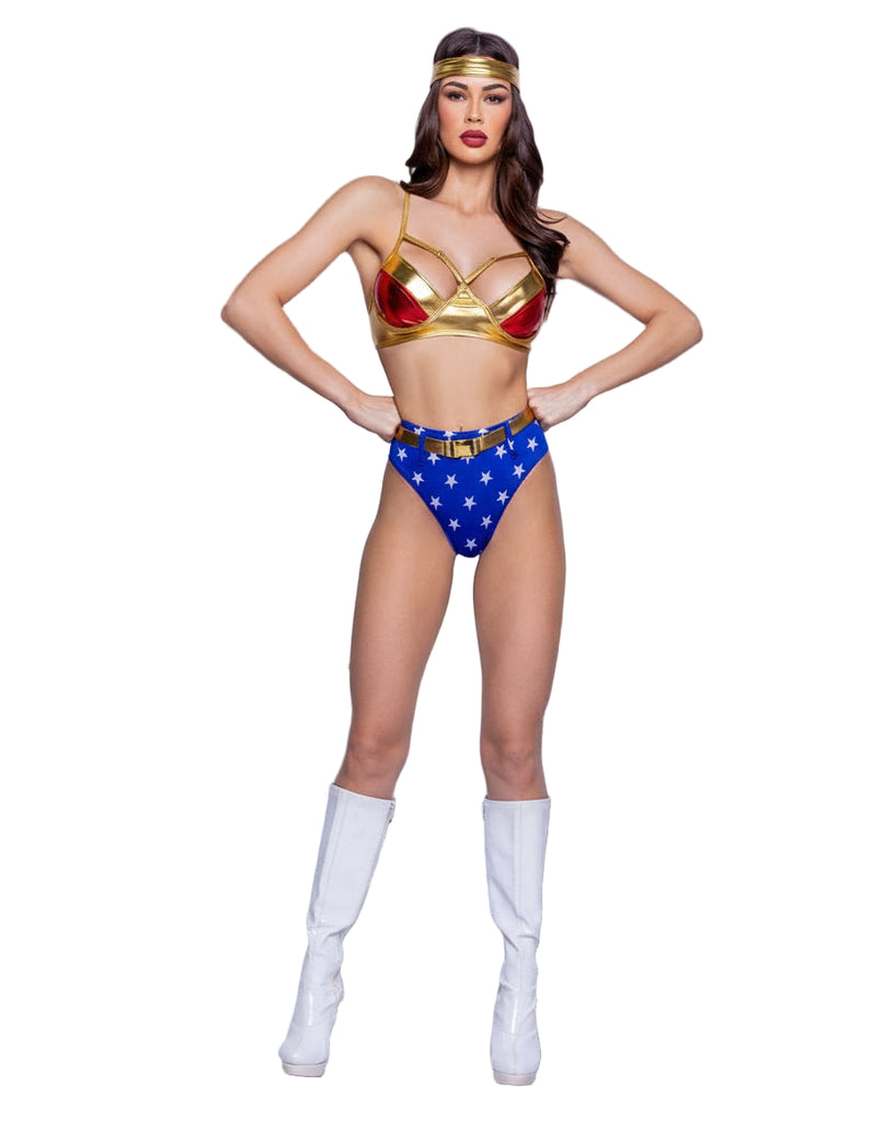 4 Pc Wonder Woman Marvel Comics Halloween Cosplay Costume 4 Pc Wonder Woman Marvel Comics Halloween Cosplay Costume