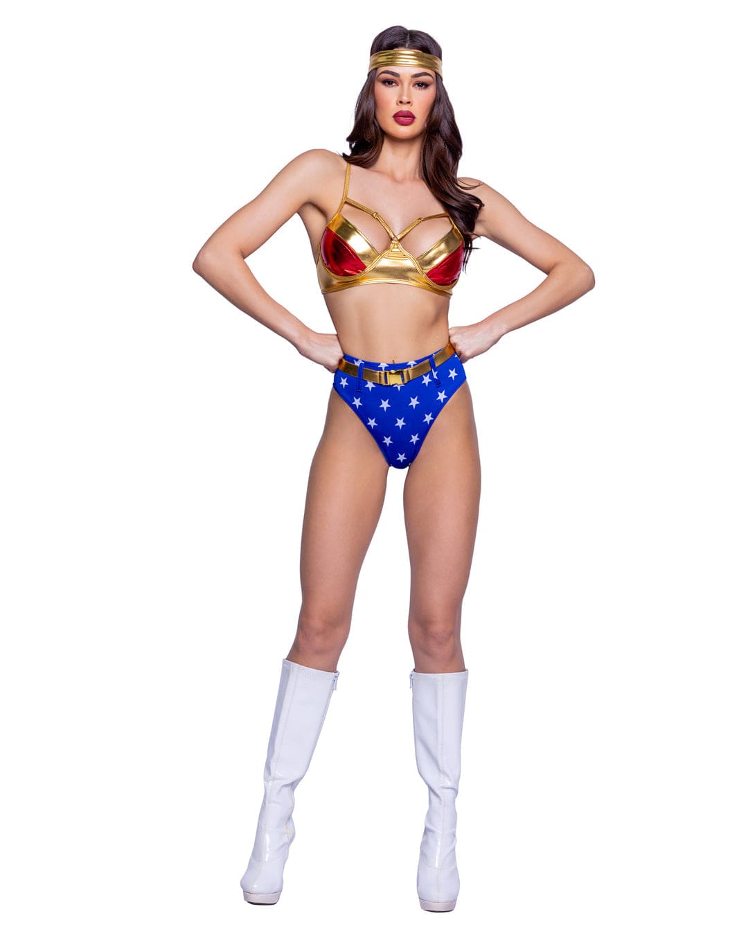 Roma Multi / Small 4 Pc Wonder Woman Power Halloween Cosplay Costume 6363-RGB-S 2024 Sexy  Wonder Woman Power Halloween Cosplay Costume Apparel &amp; Accessories &gt; Costumes &amp; Accessories