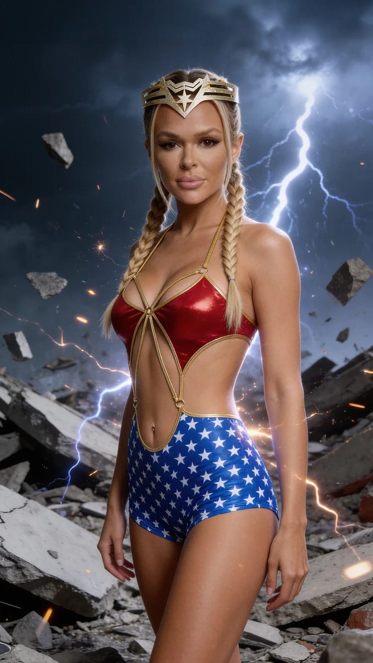 Roma Multicolor / Small Wonder Woman Justice Served Strappy Cutout Bodysuit Halloween Cosplay Costume 6822-Green-S Sexy Wonder Woman Strappy Bodysuit Halloween Cosplay Costume Apparel & Accessories > Costumes & Accessories