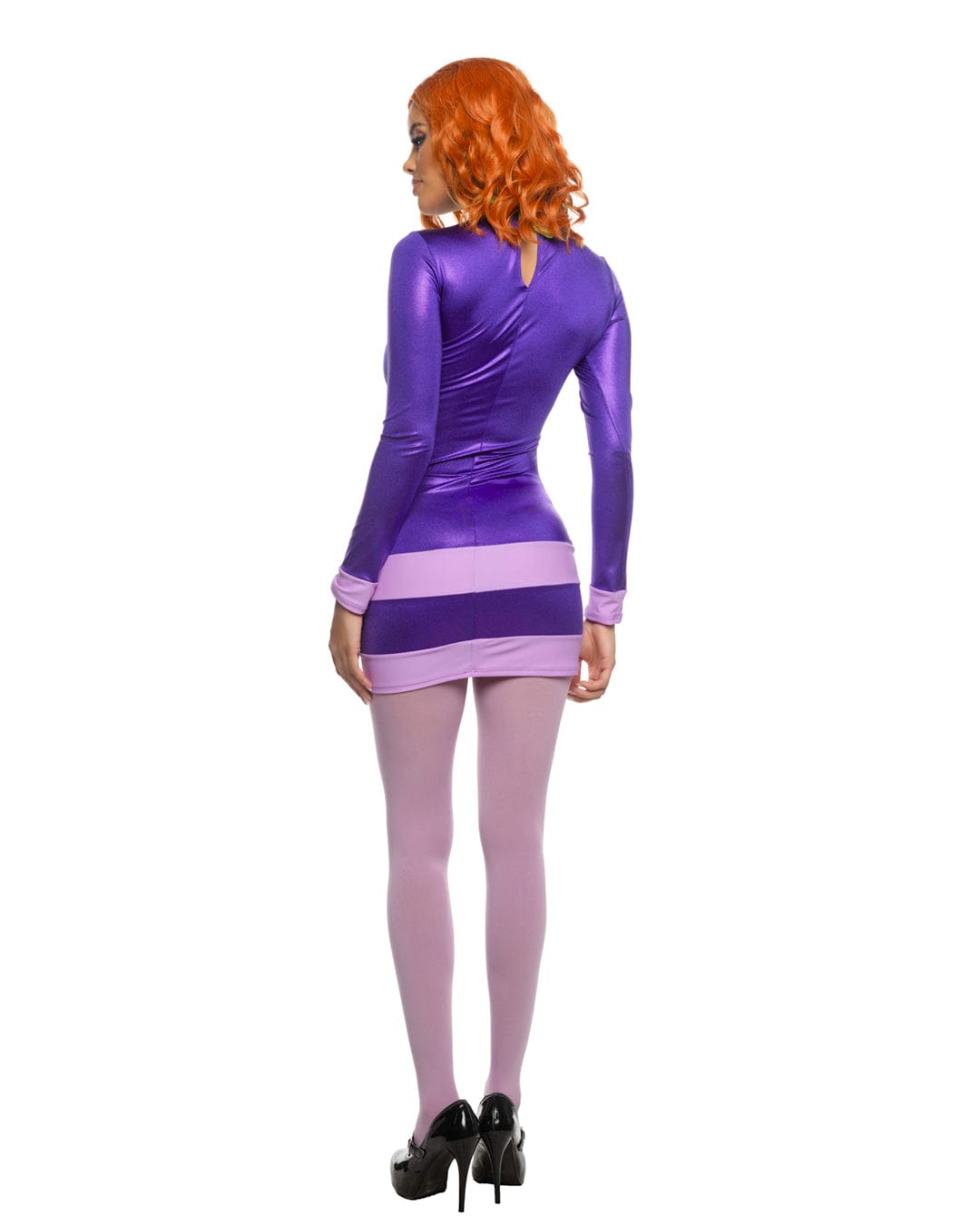 Roma Purple / Small Purple Mystical Diva Long-sleeve Cutout Mini Dress & Green Knit Scarf Halloween Cosplay Costume 6569-PP/Green-S Purple Long-sleeve Dress & Scarf Halloween Cosplay Costume Apparel & Accessories > Costumes & Accessories