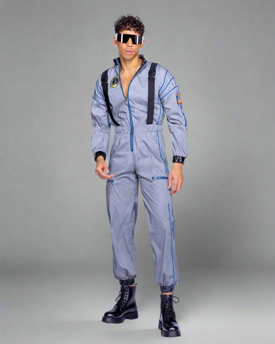 Roma Silver / Small Men&#39;s Silver Space Astronaut Hunk Jumpsuit Halloween Cosplay Costume 6372-Slvr-S 2024 Sexy Men&#39;s Silver Nasa Space Astronaut Hunk Cosplay Costume Apparel &amp; Accessories &gt; Costumes &amp; Accessories