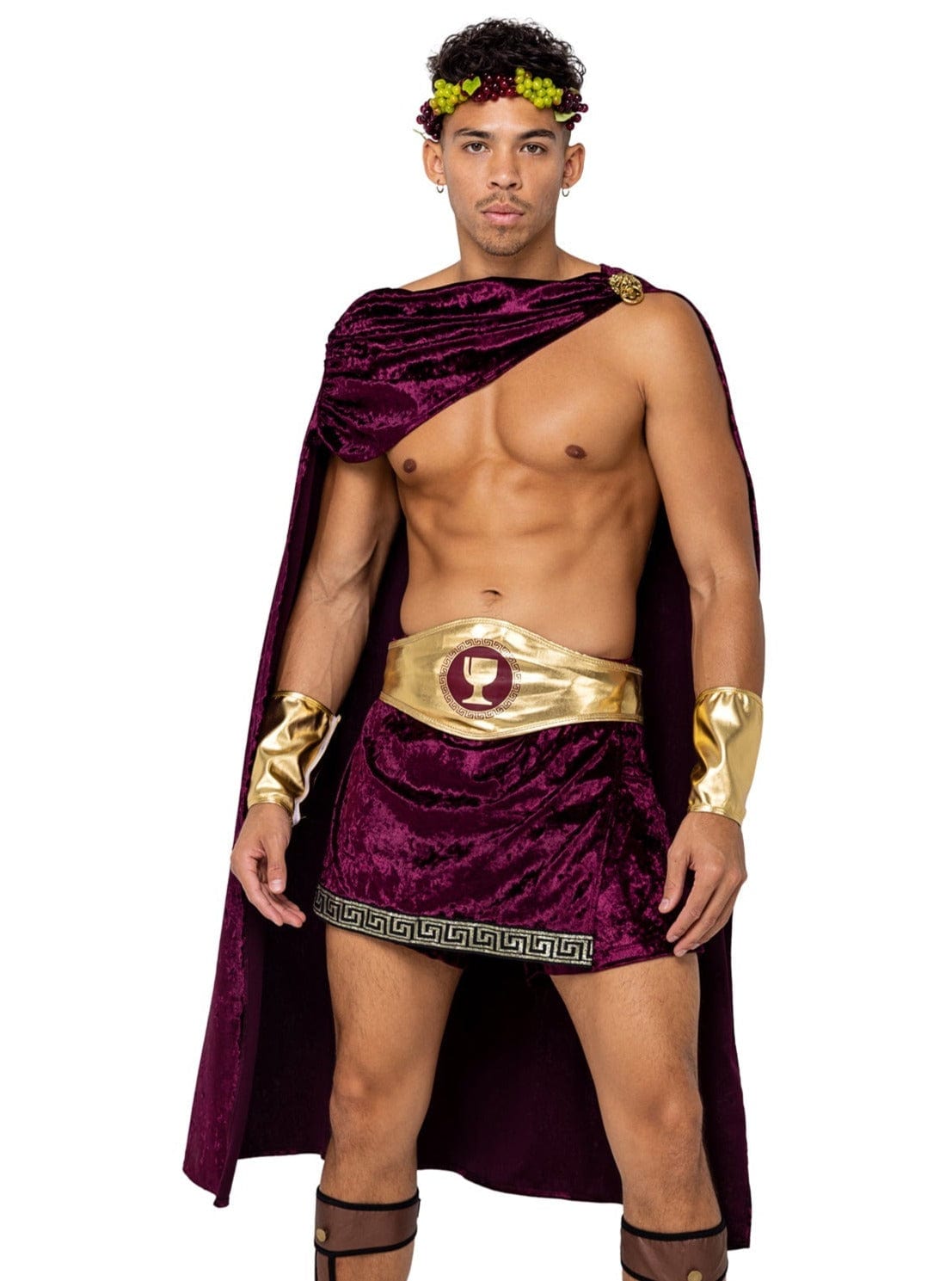Roma Small / Merlot 4 Pc Men&#39;s God of Wine Halloween Cosplay Costume 6202-Merlot-S 2023 Sexy 5 Pc Mighty Pharaoh Mens Halloween Cosplay Costume Apparel &amp; Accessories &gt; Costumes &amp; Accessories