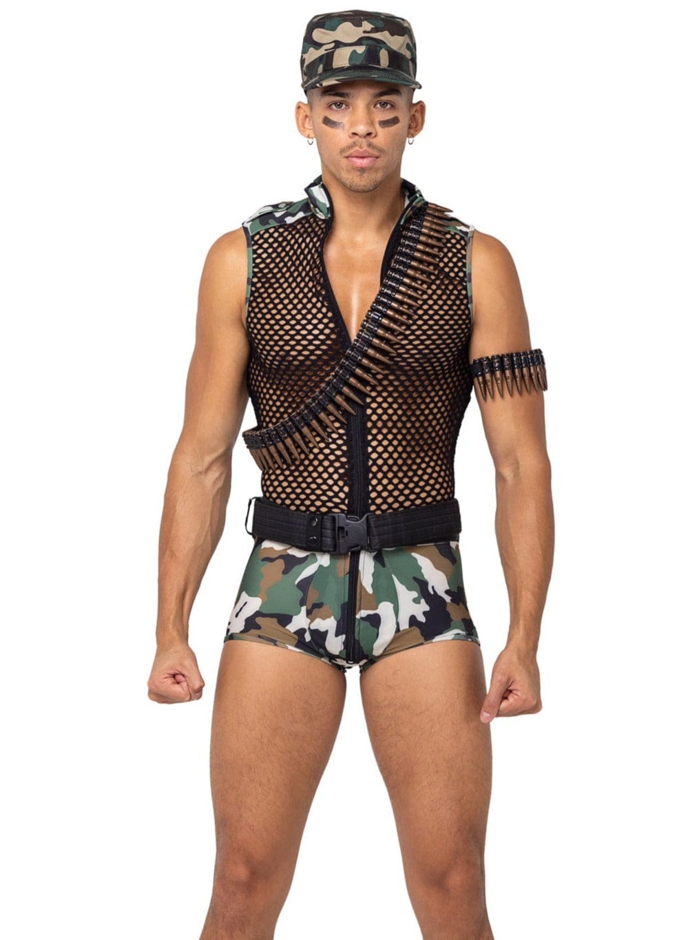 Roma Small / Multi Men&#39;s 3 Pc Sergeant Stud Army Halloween Cosplay Costume 6175-Green/Multi-S 2023 Sexy Men&#39;s 3 Pc Full Moon Werewolf Halloween Cosplay Costume Apparel &amp; Accessories &gt; Costumes &amp; Accessories