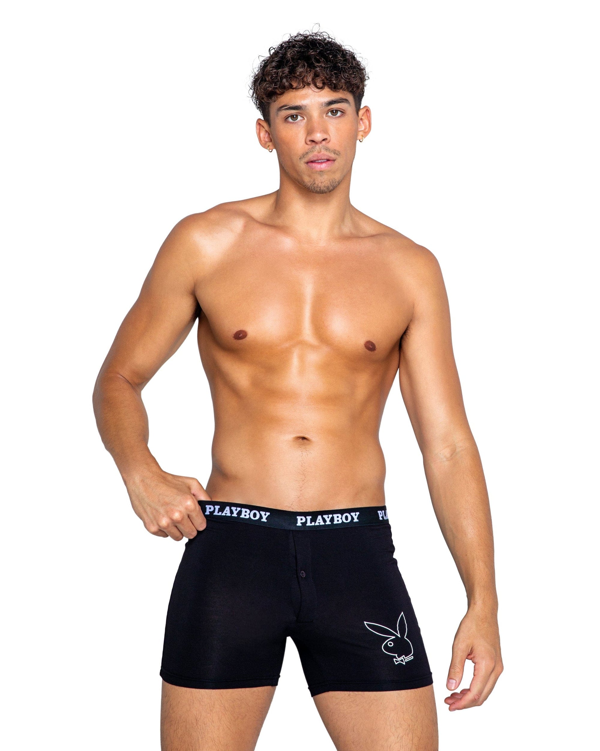 Roma Black Men’s Playboy Tuxedo Ultra Soft Modal Boxer Underwear 2024 Sexy Black Men’s Playboy Tuxedo Ultra Soft Boxer Underwear Lingerie