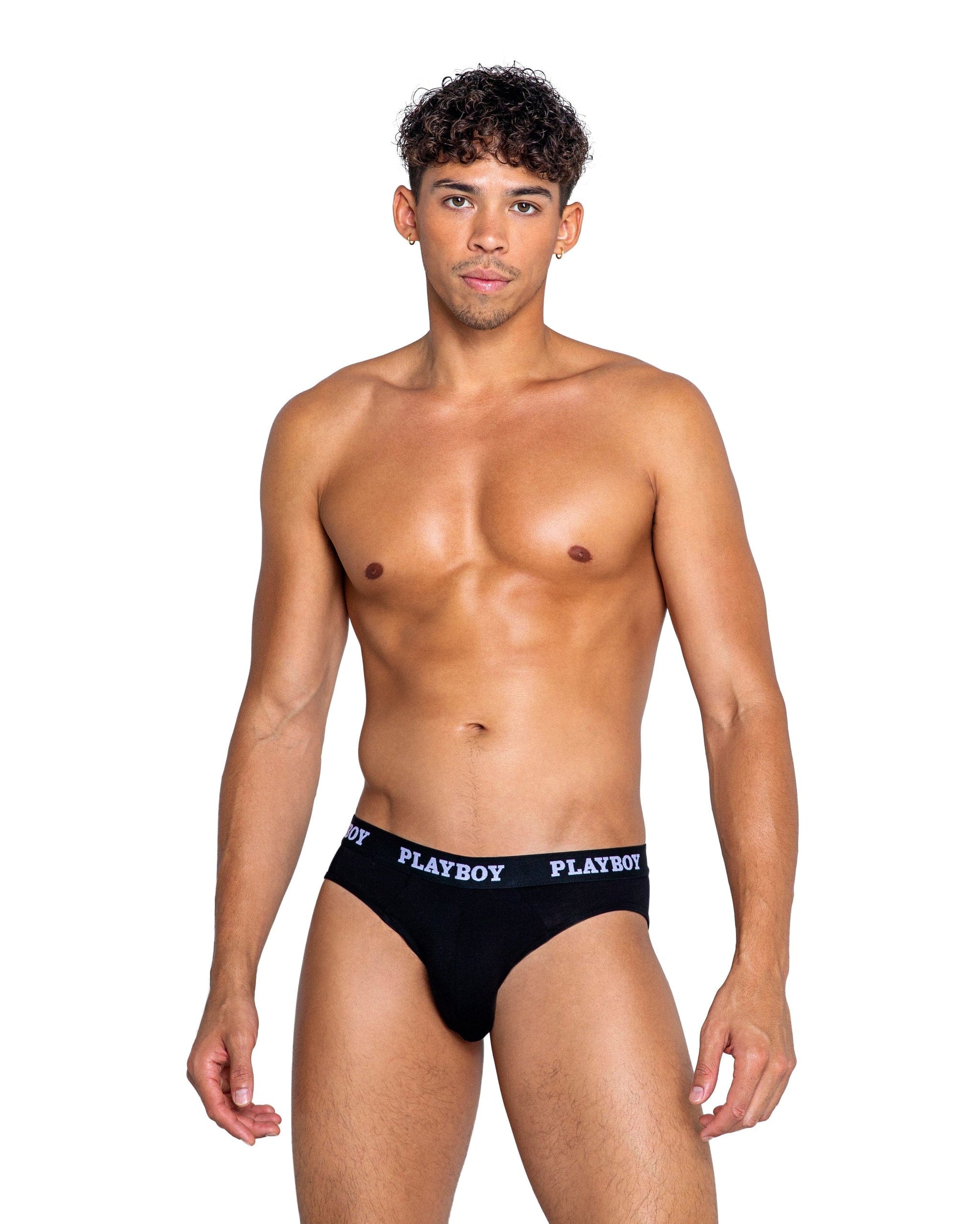 Roma Black Men’s Playboy Ultra Soft Modal Gym Brief Underwear 2023 Sexy Black Men’s Satin Playboy Print Boxer Underwear Lingerie