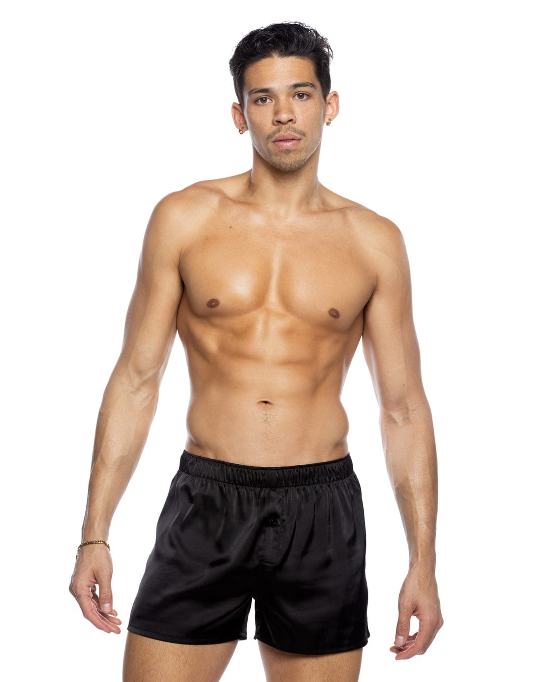 Roma Black / Small Men's Black Satin Button Fly Champion Boxer Shorts LI818-Blk-S Men's Black Satin Button Fly Champion Boxer Shorts | SHOP NOW Lingerie