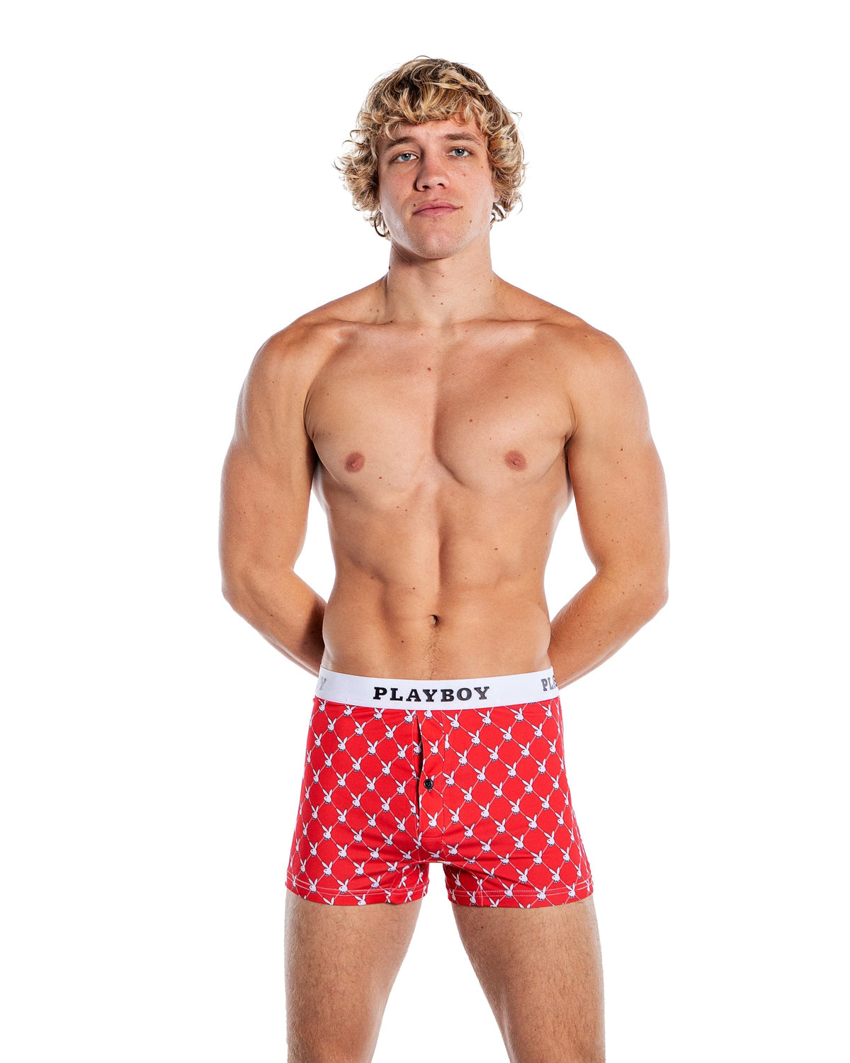 Roma Red / small PBLI168 - Playboy Mens Argyle Boxer Briefs PBLI168-Red/Wht-S PBLI168 - Playboy Mens Argyle Boxer Briefs Lingerie