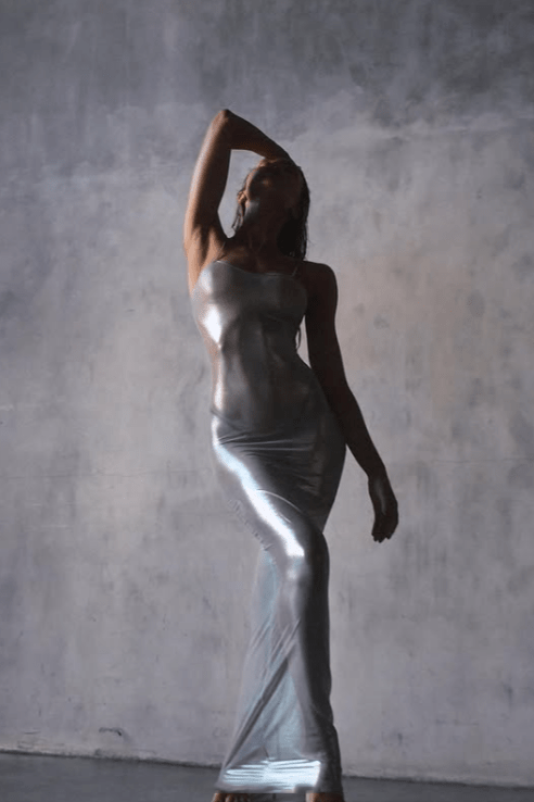 Sexy Silver Transparent Sheer "Barely There" Long Maxi Slip Dress Sexy Silver Transparent Sheer "Barely There" Long Maxi Slip Dress