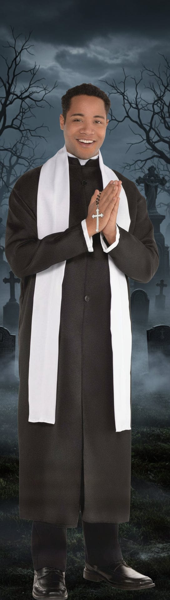 SoHot Clubwear Black / One Size Men's Father Priest 3-Piece Costume SHC-FATHER-OS-IN-STOCK Men's Father Priest 3-Piece Cosplay Halloween Costume Apparel & Accessories > Costumes & Accessories > Costumes