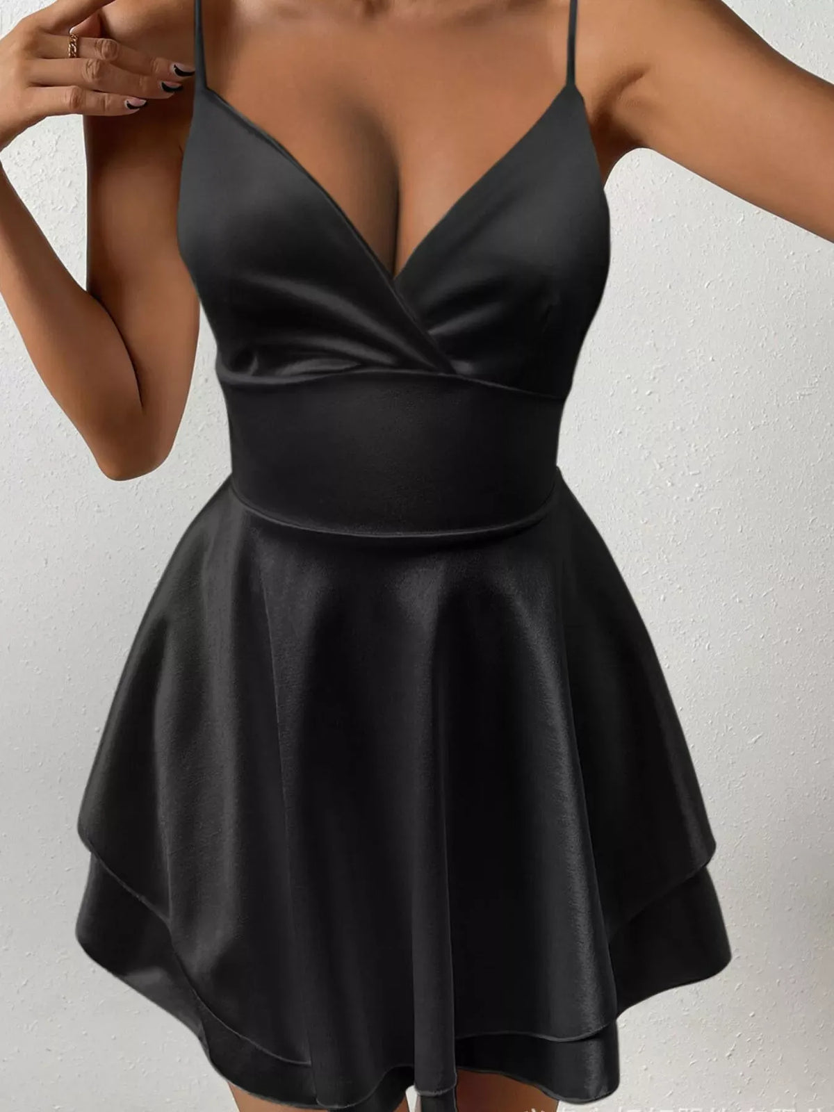 Trendsi Black / XS Tie Back Layered Cami Dress 100100647286296 Tie Back Layered Cami Dress Apparel & Accessories > Clothing > Dresses