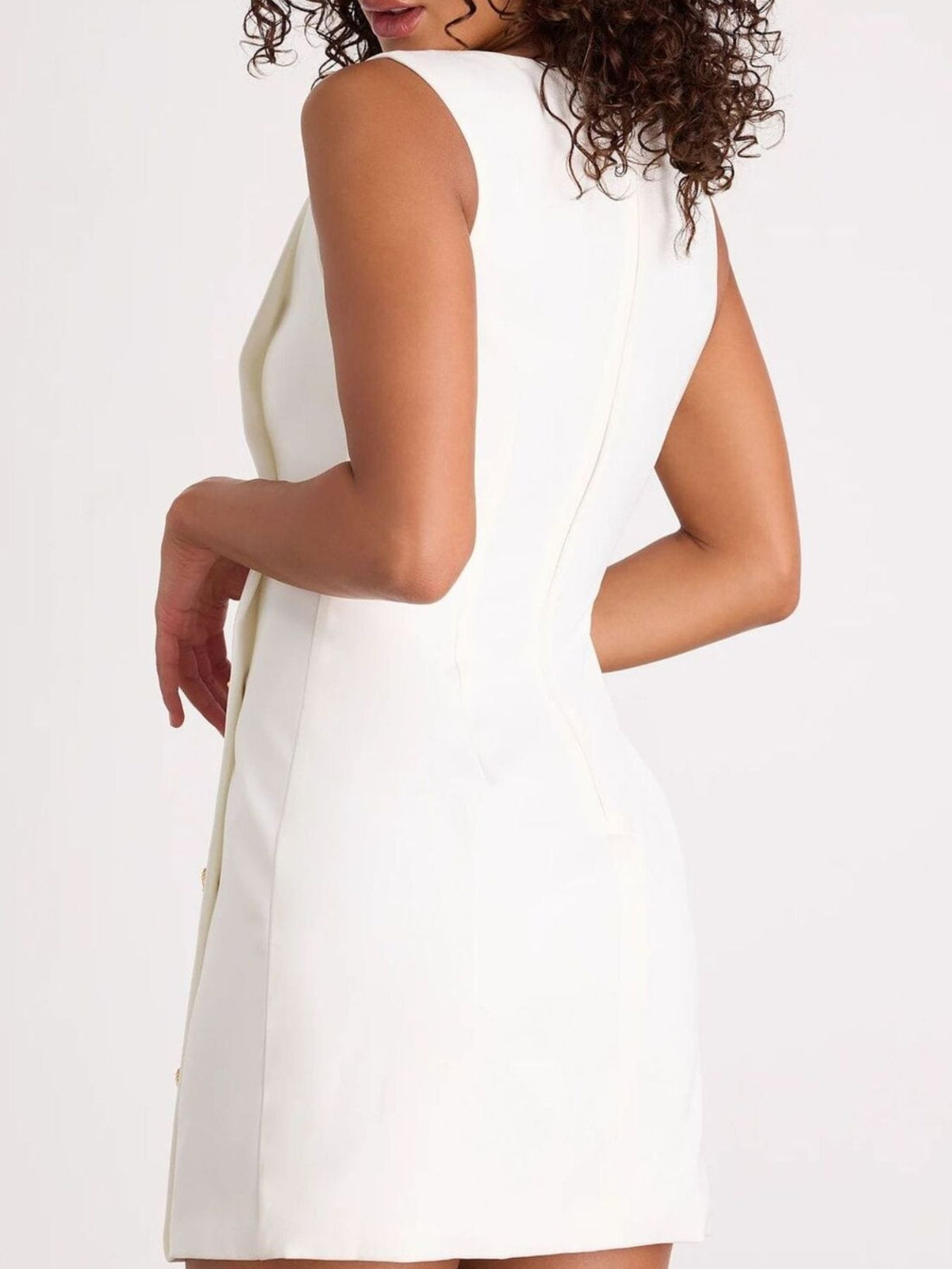 Trendsi Button Decor Sleeveless Mini Dress Button Decor Sleeveless Mini Dress Apparel & Accessories > Clothing > Dresses