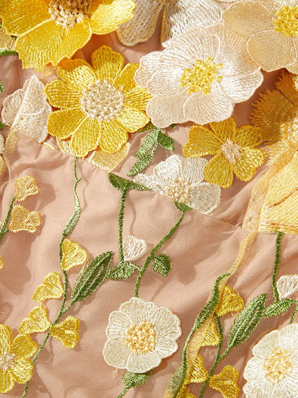 Trendsi Floral Embroidered Mesh Long Sleeve Midi Dress Floral Embroidered Mesh Long Sleeve Midi Dress Apparel & Accessories > Clothing > Dresses