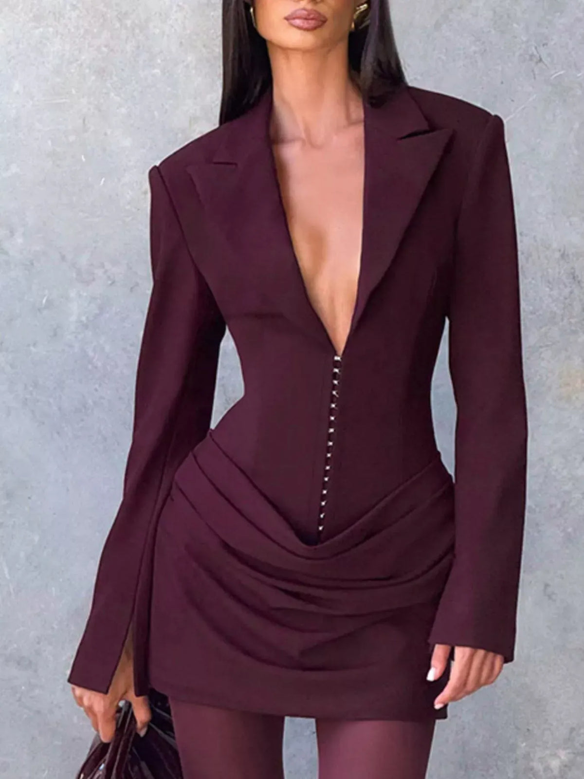 Trendsi Full Size Blazer-Style Long Sleeve Mini Dress Plus Size Full Size Blazer-Style Long Sleeve Mini Dress Plus Size Apparel & Accessories > Clothing > Dresses