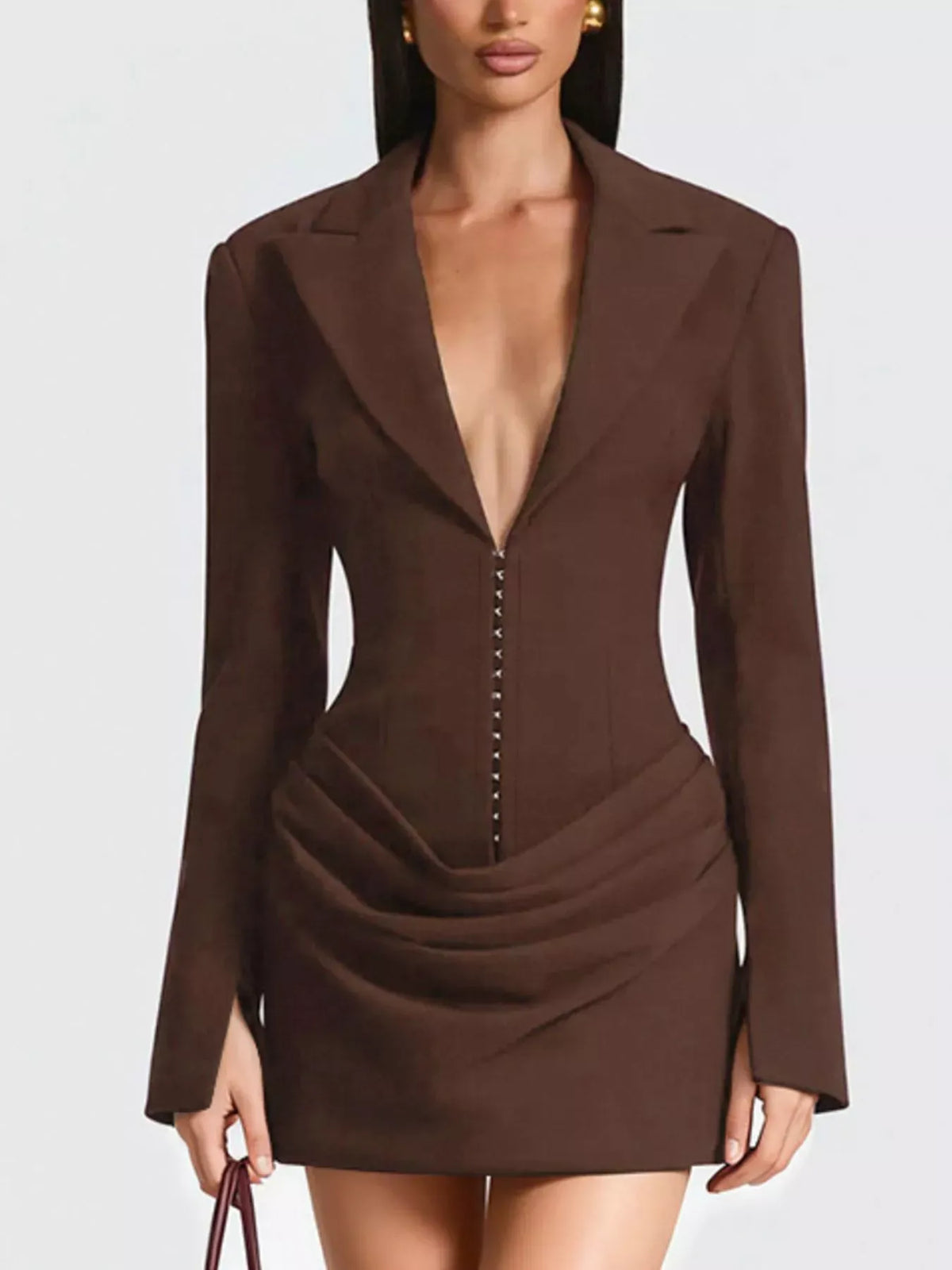 Trendsi Full Size Blazer-Style Long Sleeve Mini Dress Plus Size Full Size Blazer-Style Long Sleeve Mini Dress Plus Size Apparel & Accessories > Clothing > Dresses
