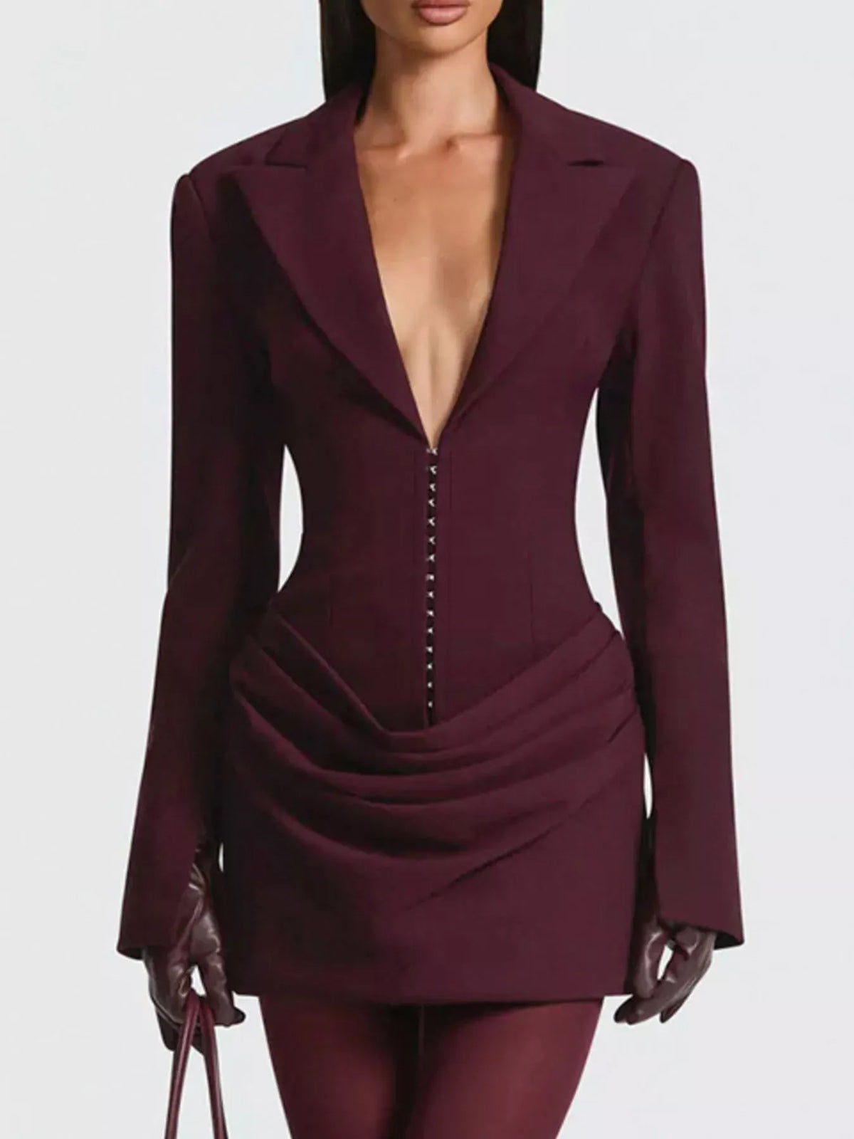 Trendsi Full Size Blazer-Style Long Sleeve Mini Dress Plus Size Full Size Blazer-Style Long Sleeve Mini Dress Plus Size Apparel & Accessories > Clothing > Dresses
