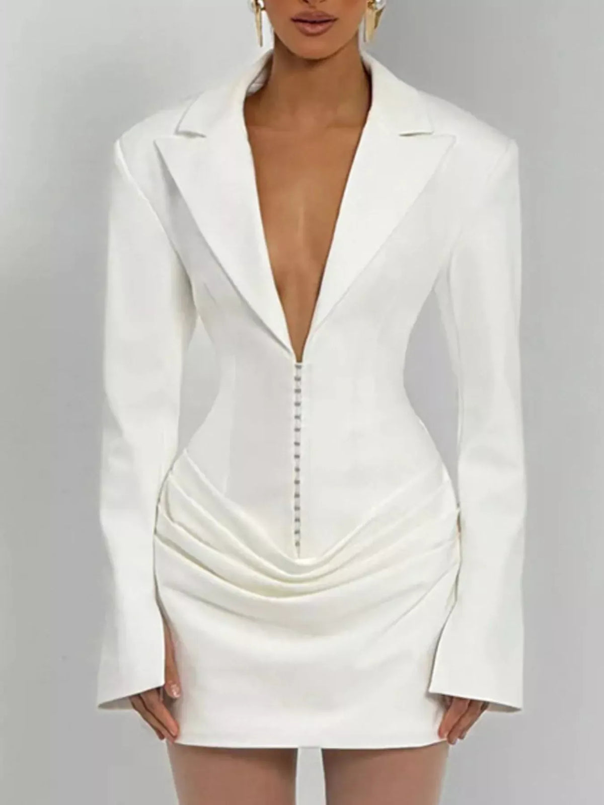 Trendsi Full Size Blazer-Style Long Sleeve Mini Dress Plus Size Full Size Blazer-Style Long Sleeve Mini Dress Plus Size Apparel & Accessories > Clothing > Dresses