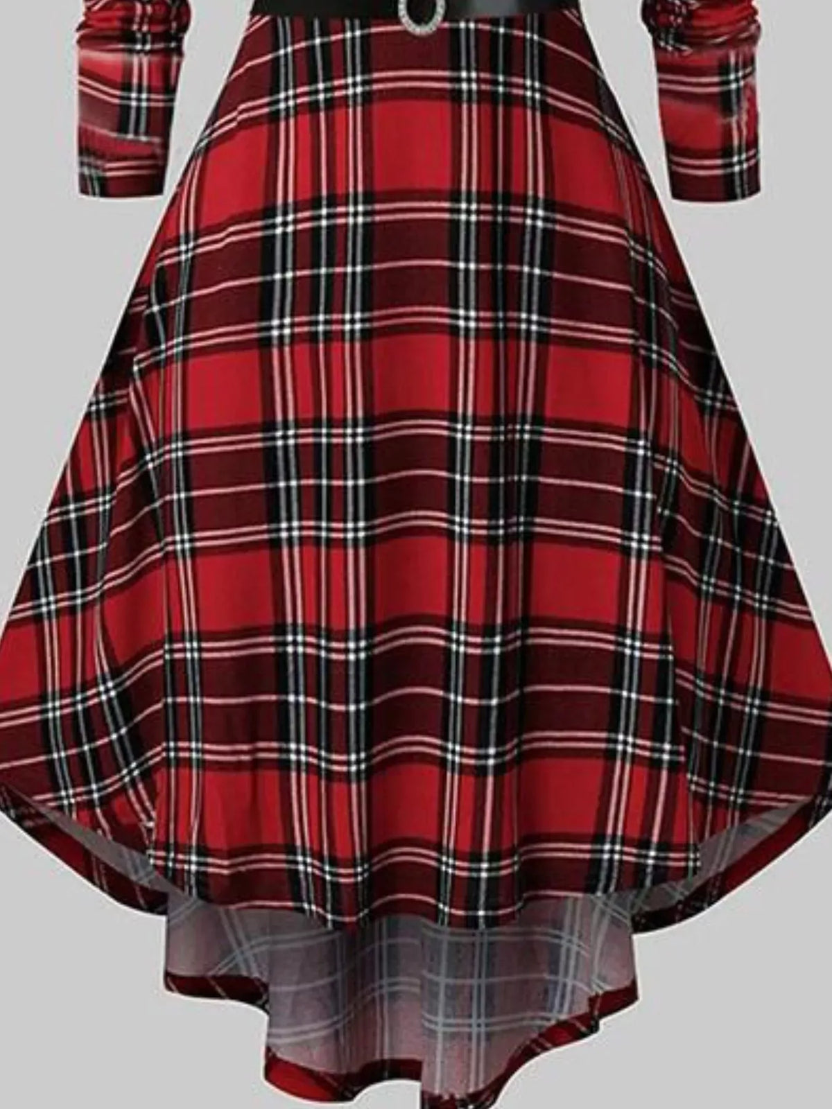 Trendsi Fuzzy Trim Long Sleeve Christmas Dress Fuzzy Trim Long Sleeve Christmas Dress Apparel & Accessories > Clothing > Dresses