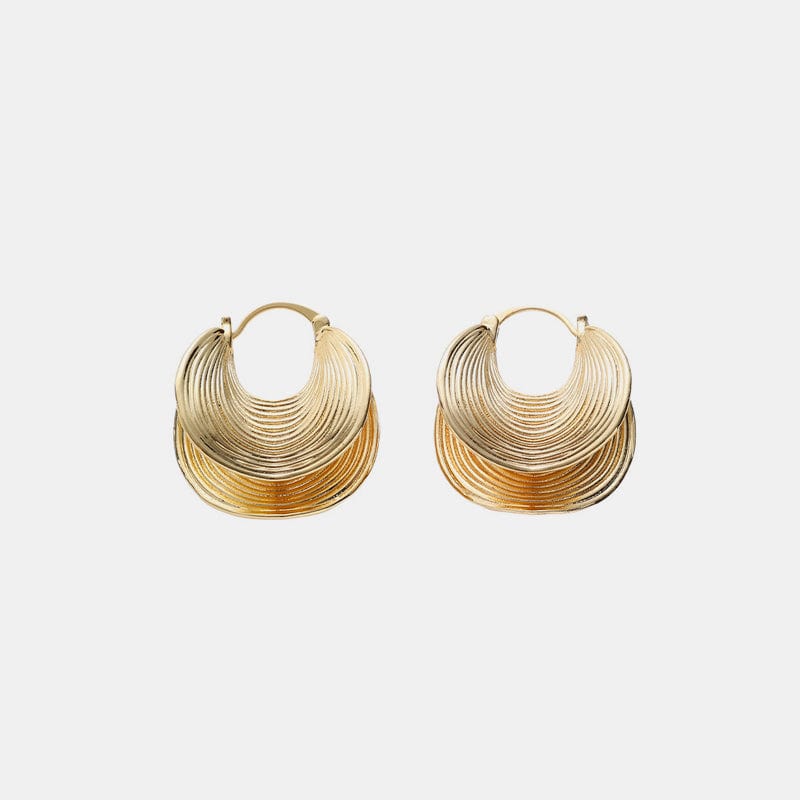 Trendsi Gold / One Size 18K Gold-Plated Spiral Earrings 100500693821691 Apparel & Accessories > Clothing > Dresses