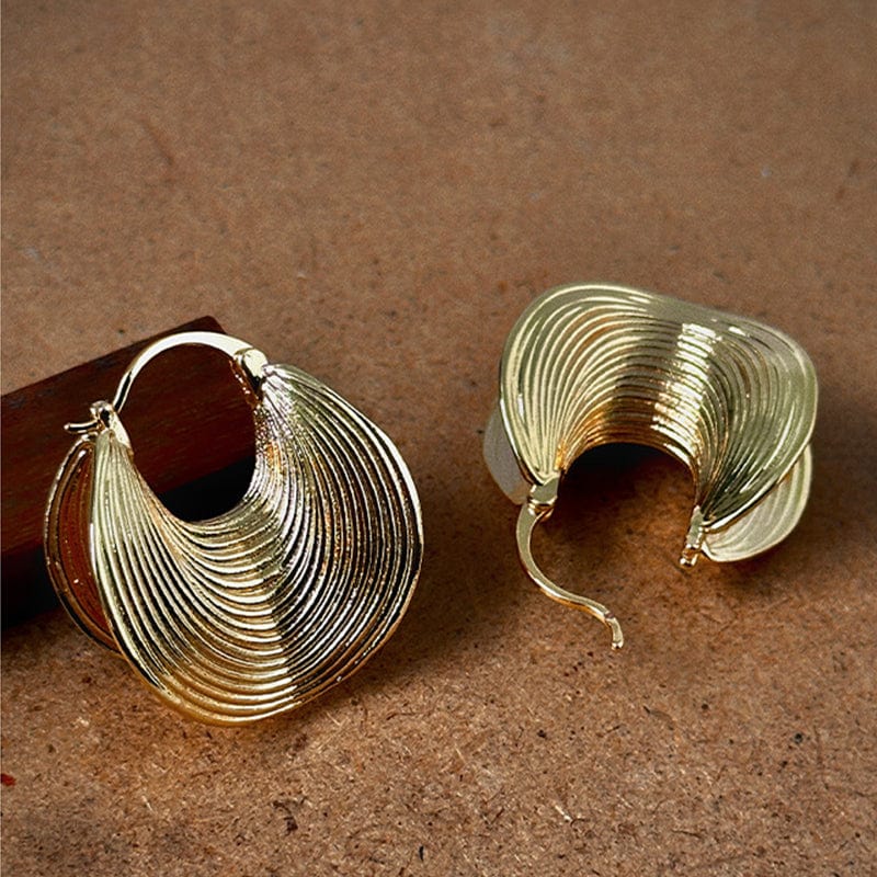 Trendsi Gold / One Size 18K Gold-Plated Spiral Earrings 100500693821691 Apparel & Accessories > Clothing > Dresses