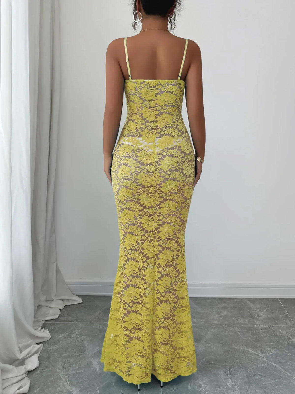 Trendsi Lace Square Neck Maxi Cami Dress Lace Square Neck Maxi Cami Dress Apparel & Accessories > Clothing > Dresses