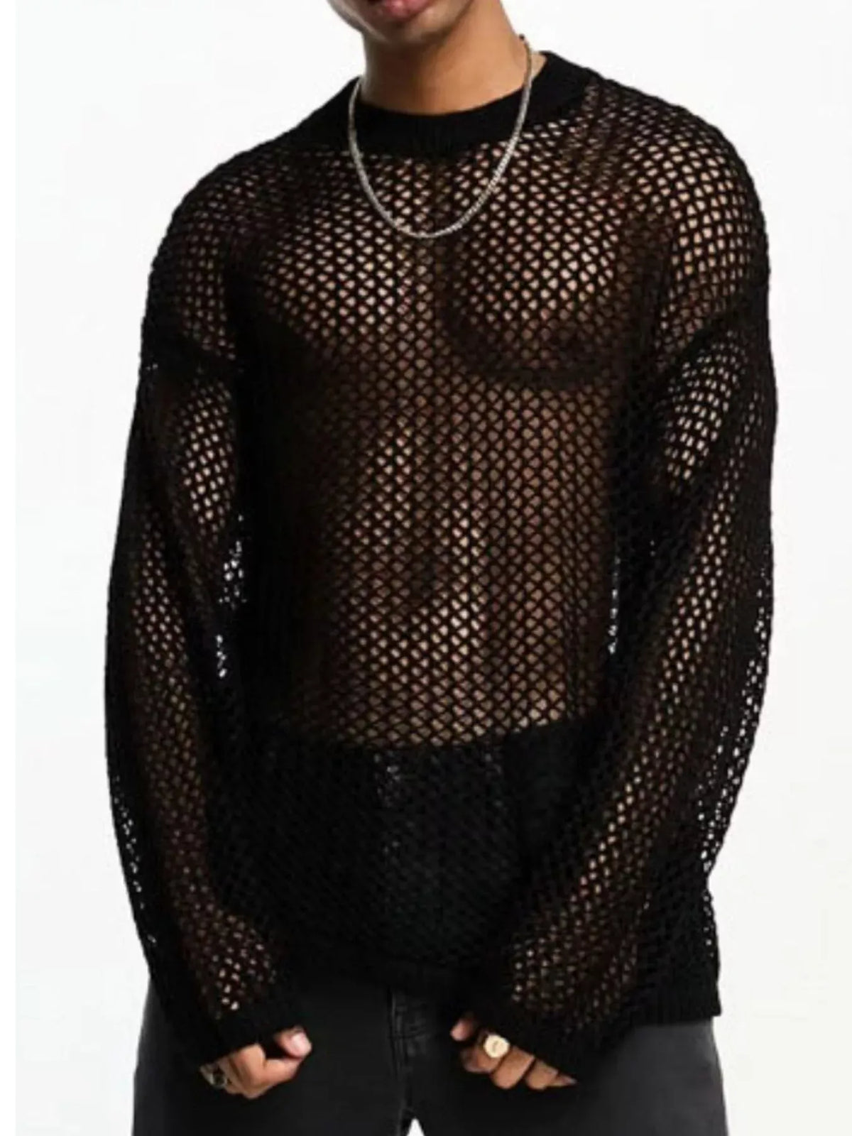 Trendsi Men's Full Size Sheer Striped Round Neck T-Shirt Plus Size Men's Full Size Sheer Striped Round Neck T-Shirt Plus Size Apparel & Accessories > Clothing > Dresses