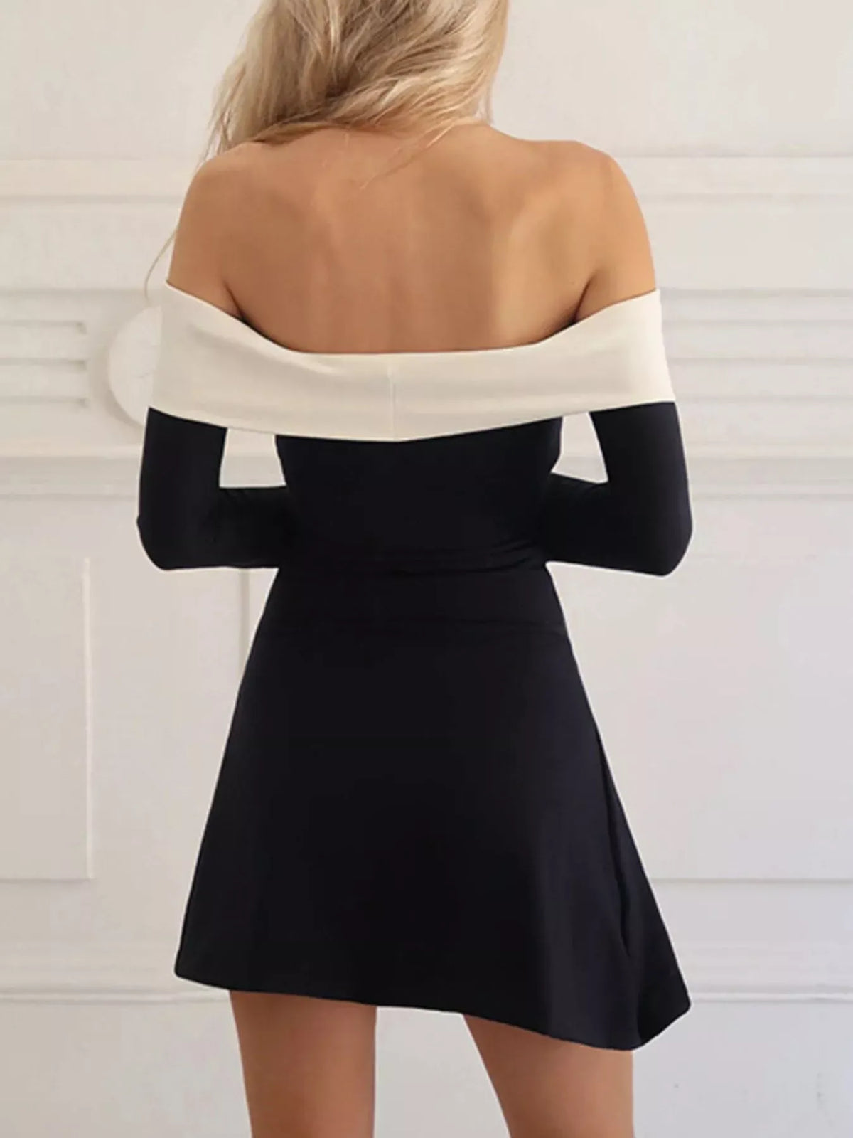 Trendsi Off-Shoulder Bell Sleeve Mini Dress Off-Shoulder Bell Sleeve Mini Dress Apparel & Accessories > Clothing > Dresses