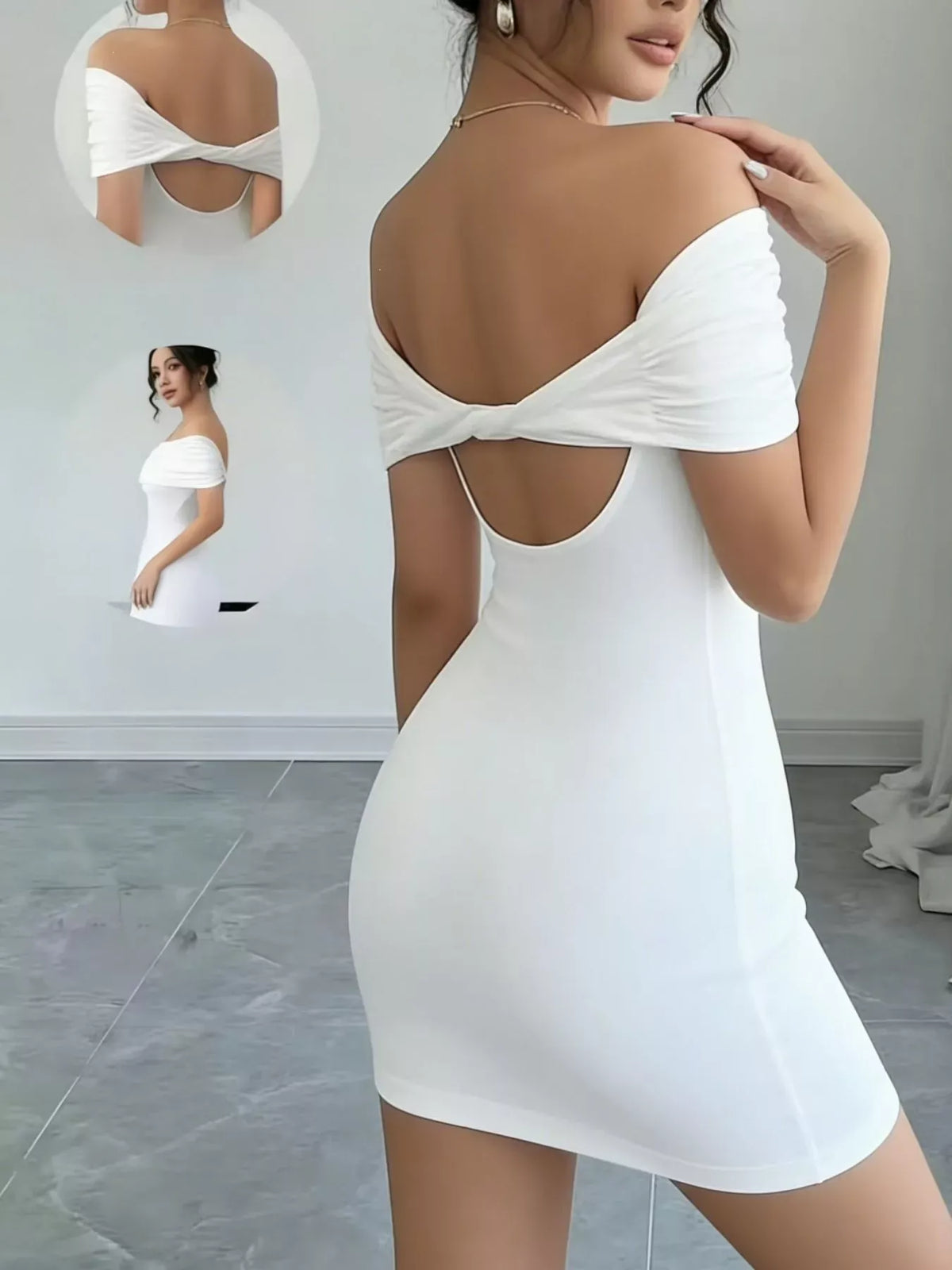Trendsi Off-Shoulder Bodycon Mini Dress Off-Shoulder Bodycon Mini Dress Apparel & Accessories > Clothing > Dresses