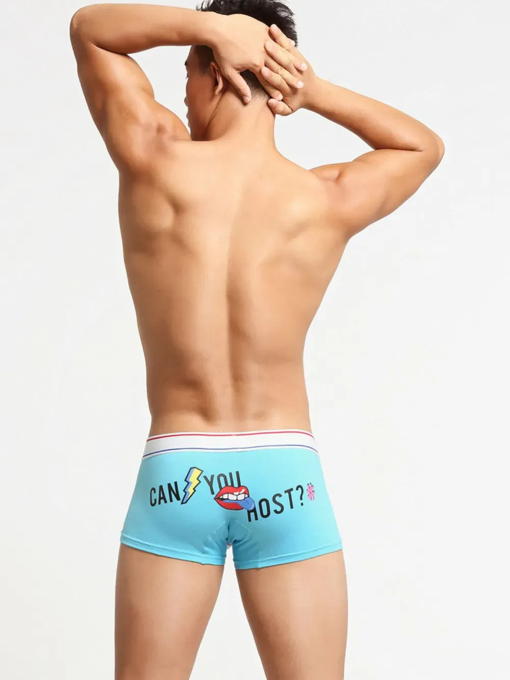 Trendsi Pastel  Blue / M Men's Letter Graphic Contrast Panty 100400444422552 Men's Letter Graphic Contrast Panty Apparel & Accessories > Clothing > Dresses