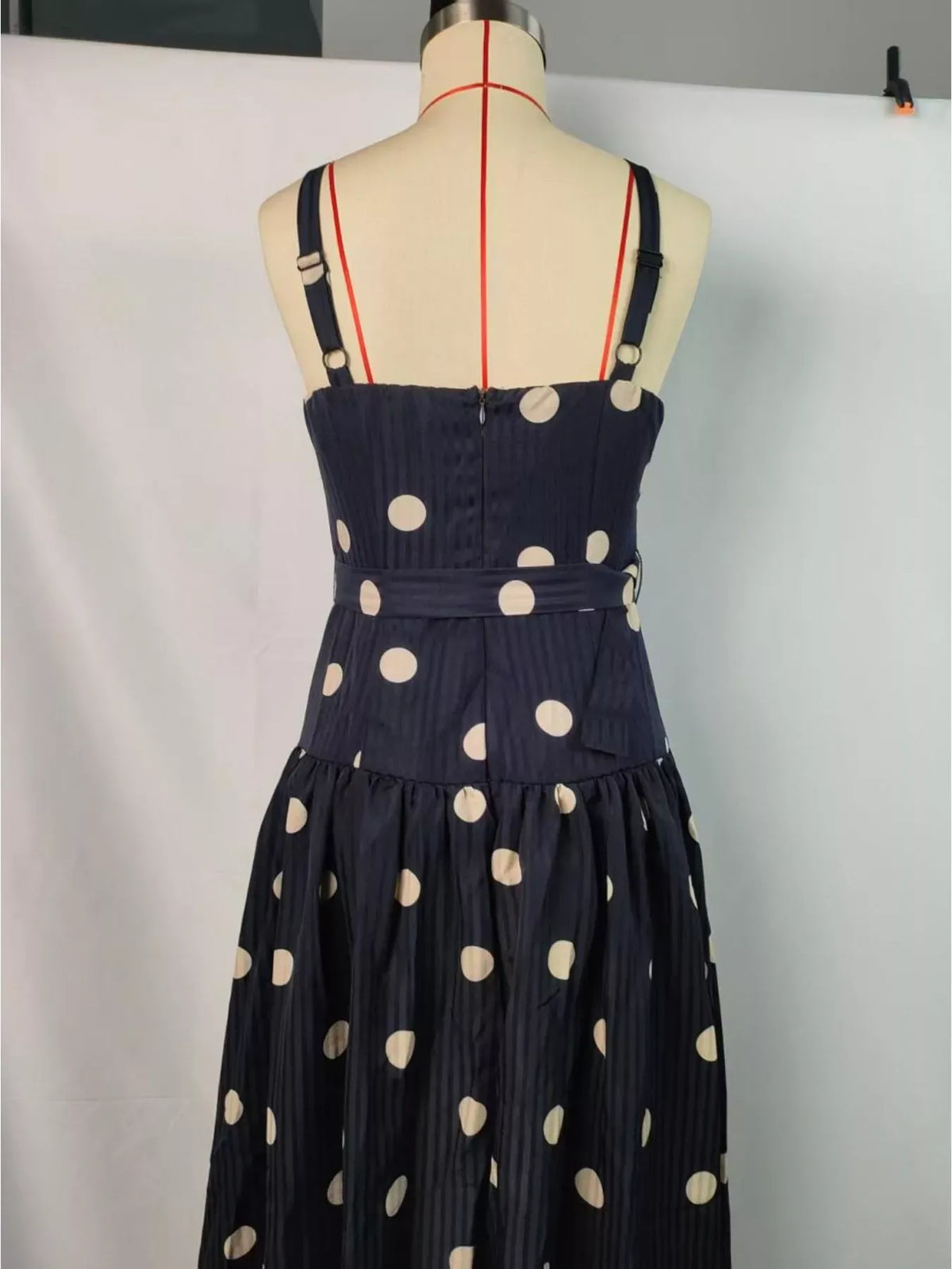 Trendsi Polka Dot Sweetheart Neck Midi Dress Polka Dot Sweetheart Neck Midi Dress Apparel & Accessories > Clothing > Dresses