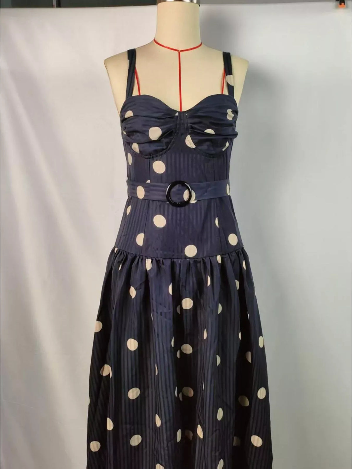 Trendsi Polka Dot Sweetheart Neck Midi Dress Polka Dot Sweetheart Neck Midi Dress Apparel & Accessories > Clothing > Dresses