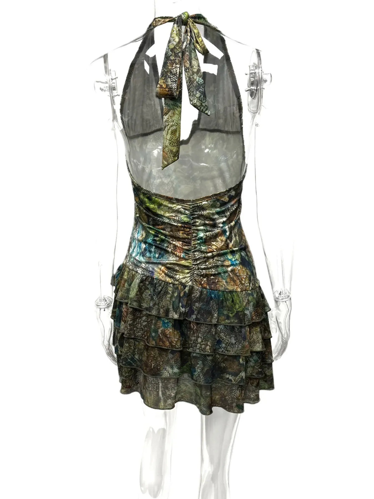 Trendsi Printed Halter Neck Layered Dress Printed Halter Neck Layered Dress Apparel & Accessories > Clothing > Dresses